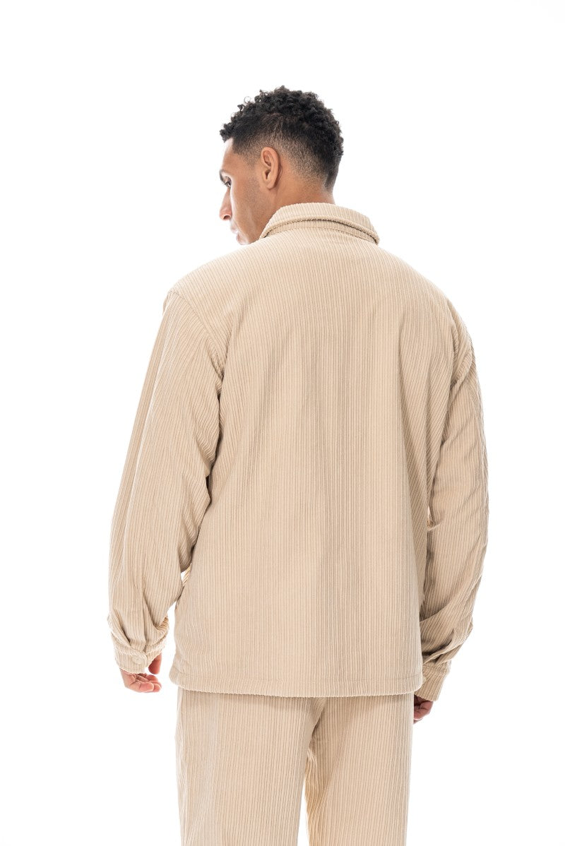 جاكيت مخملي بقصة مريحة - بيج