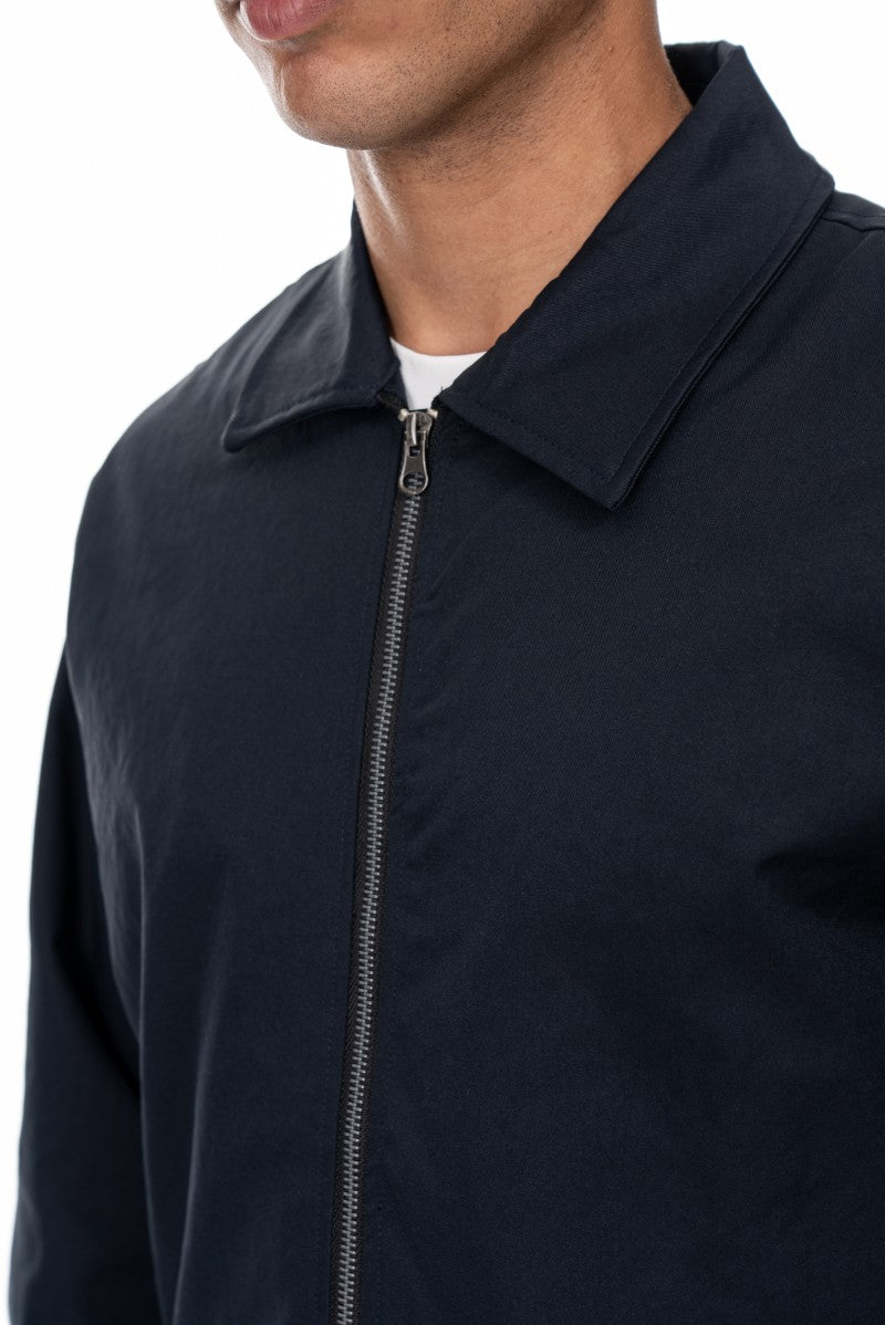 جاكيت بسحاب أمامي بقصة عادية - كحلي