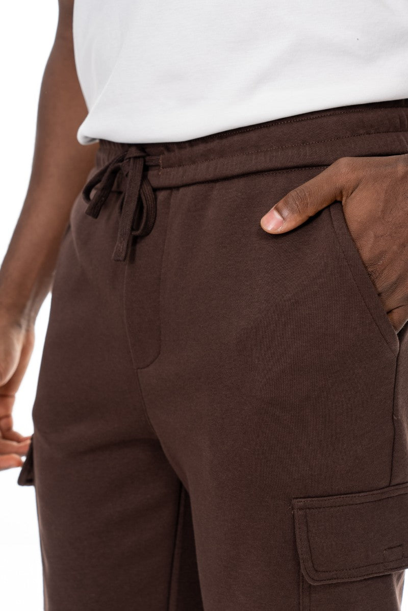بنطال رياضي مريح من القطن - بني