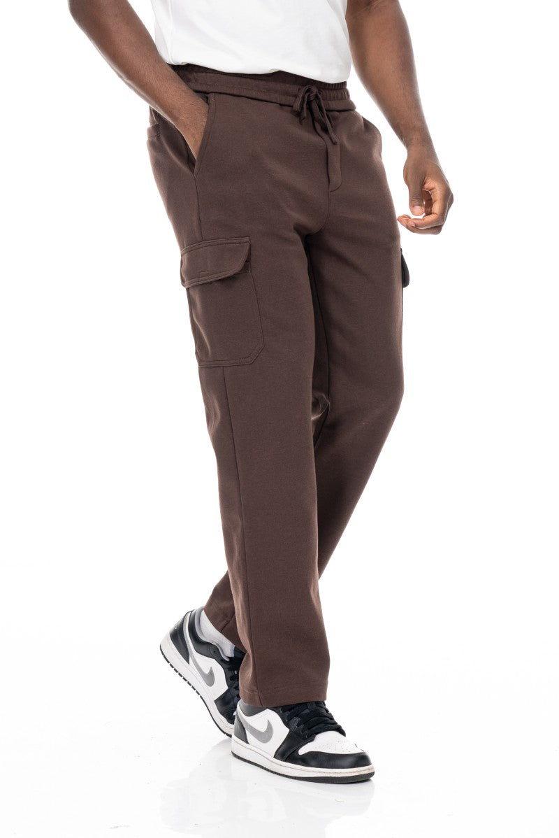 بنطال رياضي مريح من القطن - بني