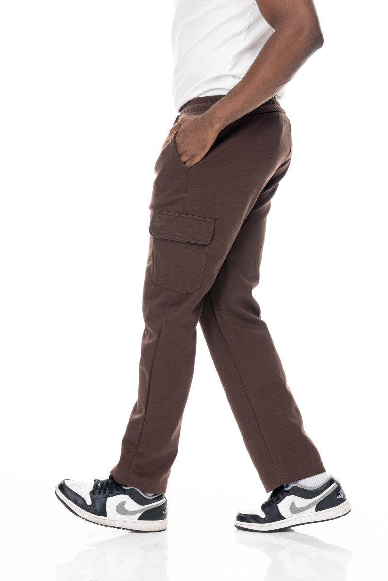 بنطال رياضي مريح من القطن - بني