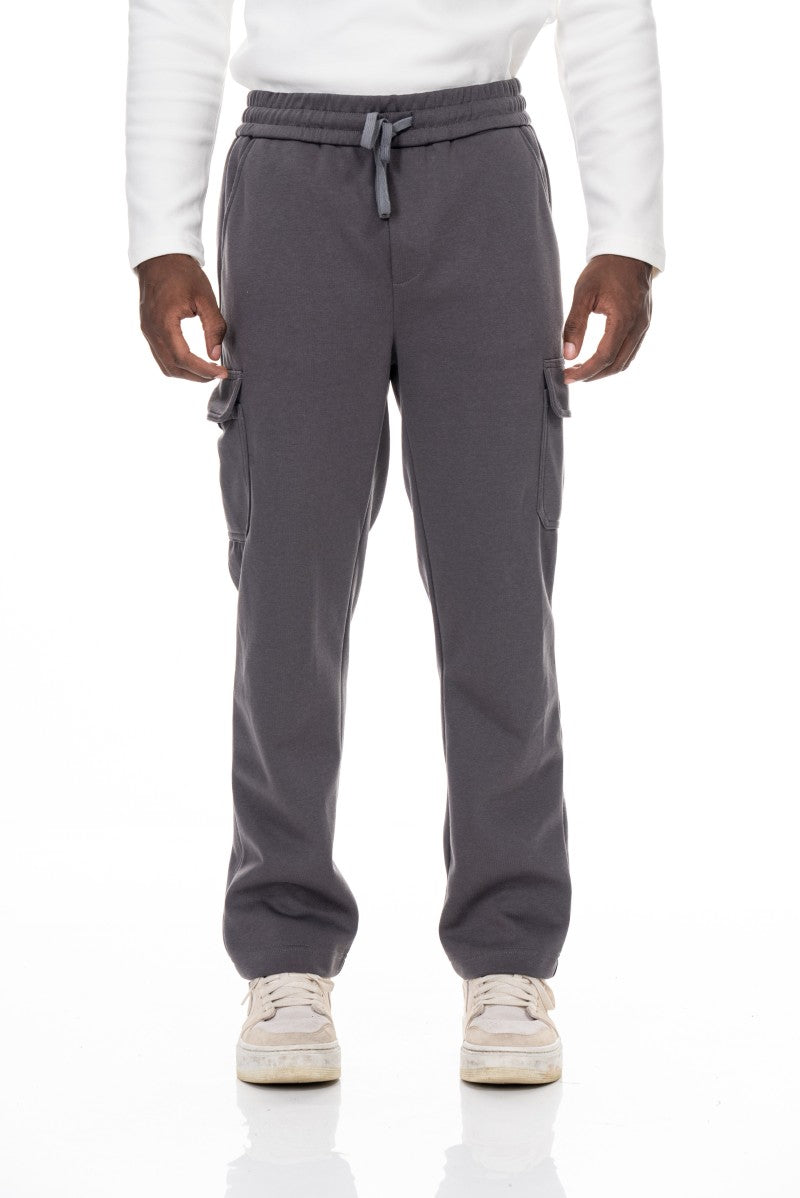 بنطال رياضي قطني مريح - رمادي داكن