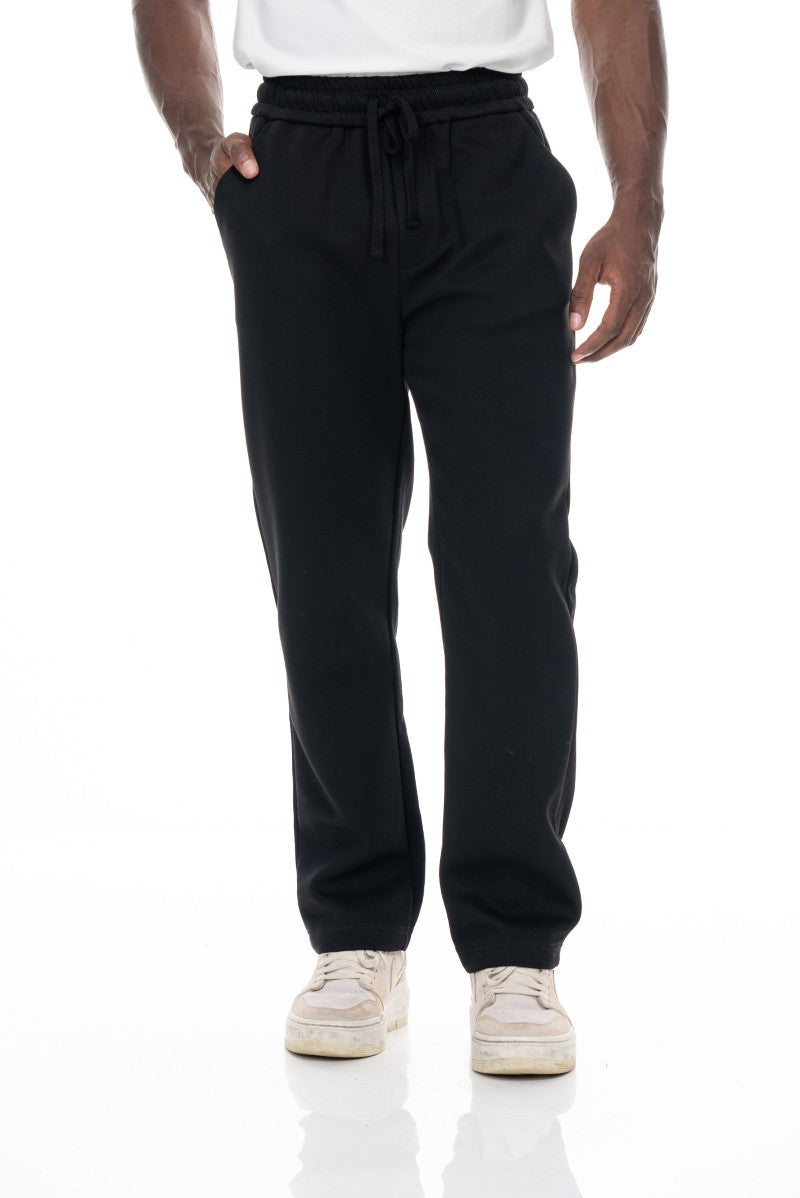 بنطال رياضي قطني مريح - أسود