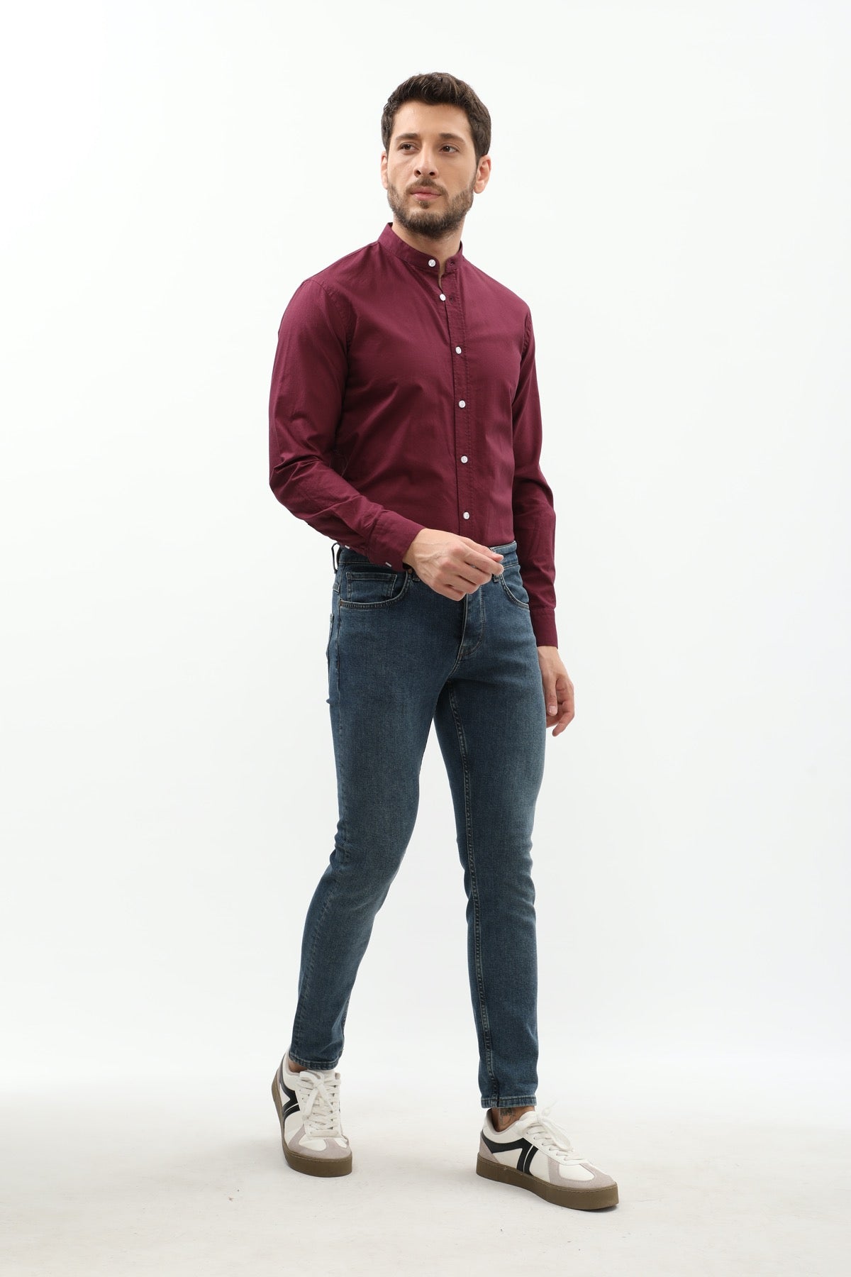 جينز Slim Fit من JEANSPRO - لون أزرق رمادي