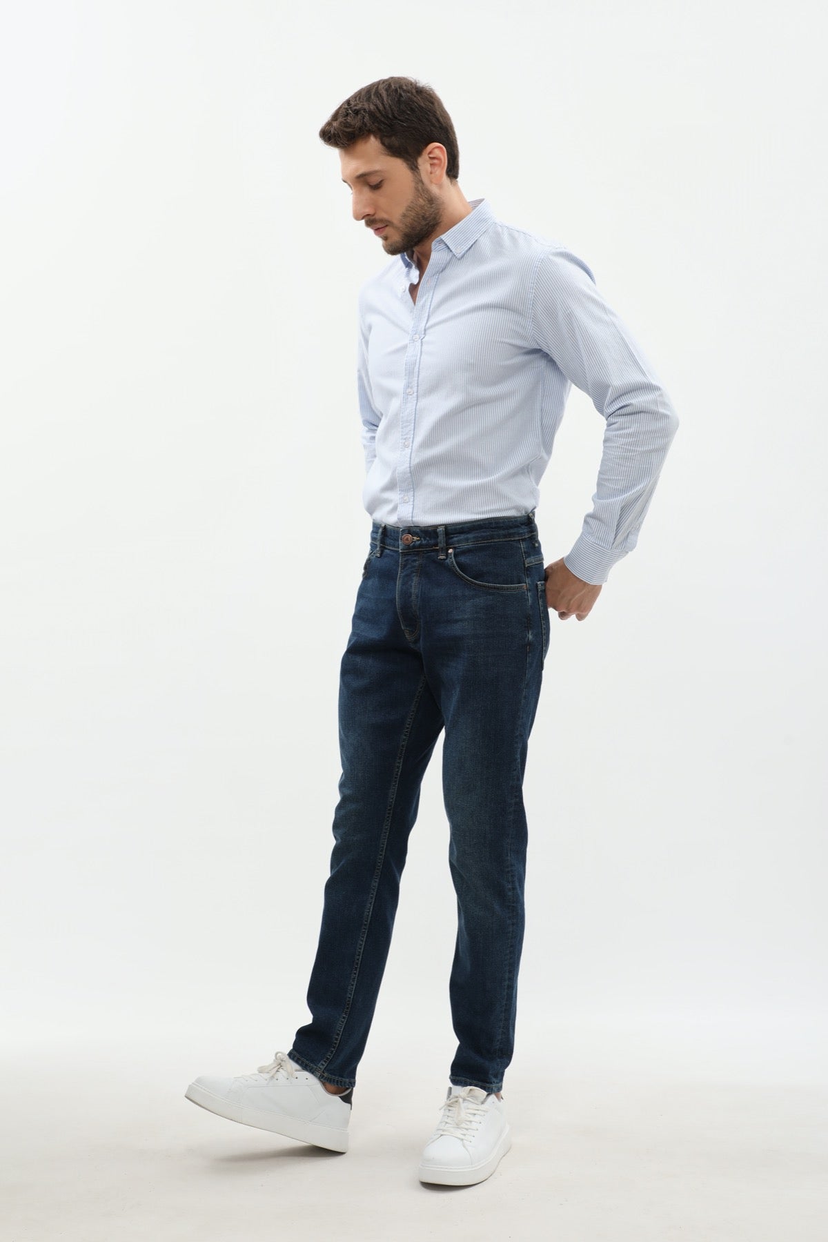 DNM UNITED Slim Fit Jeans - Dark Wash Blue