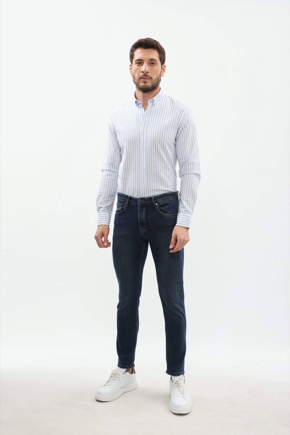 جينز Slim Fit من JEANSPRO - لون كحلي باهت