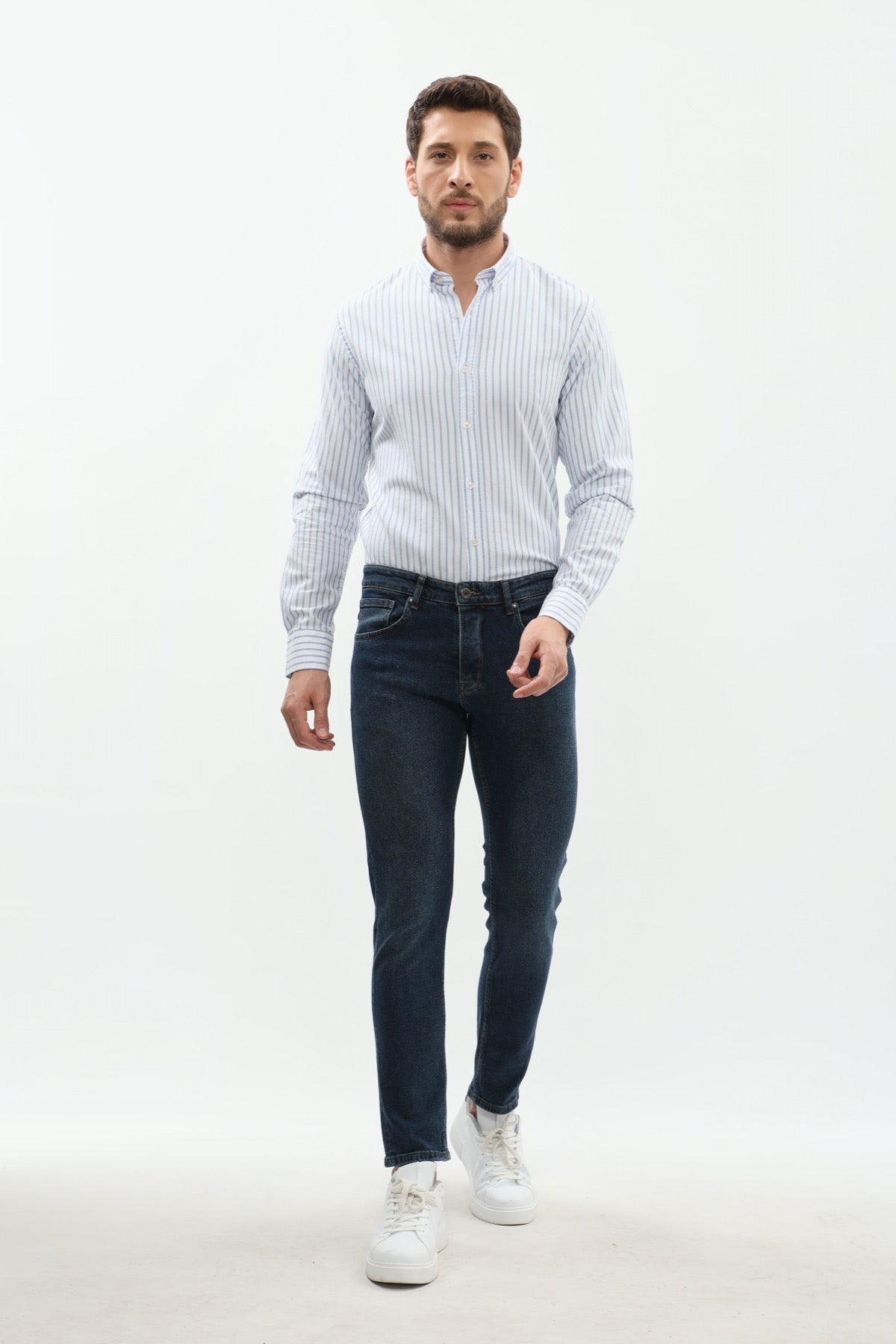 جينز Slim Fit من JEANSPRO - لون كحلي باهت