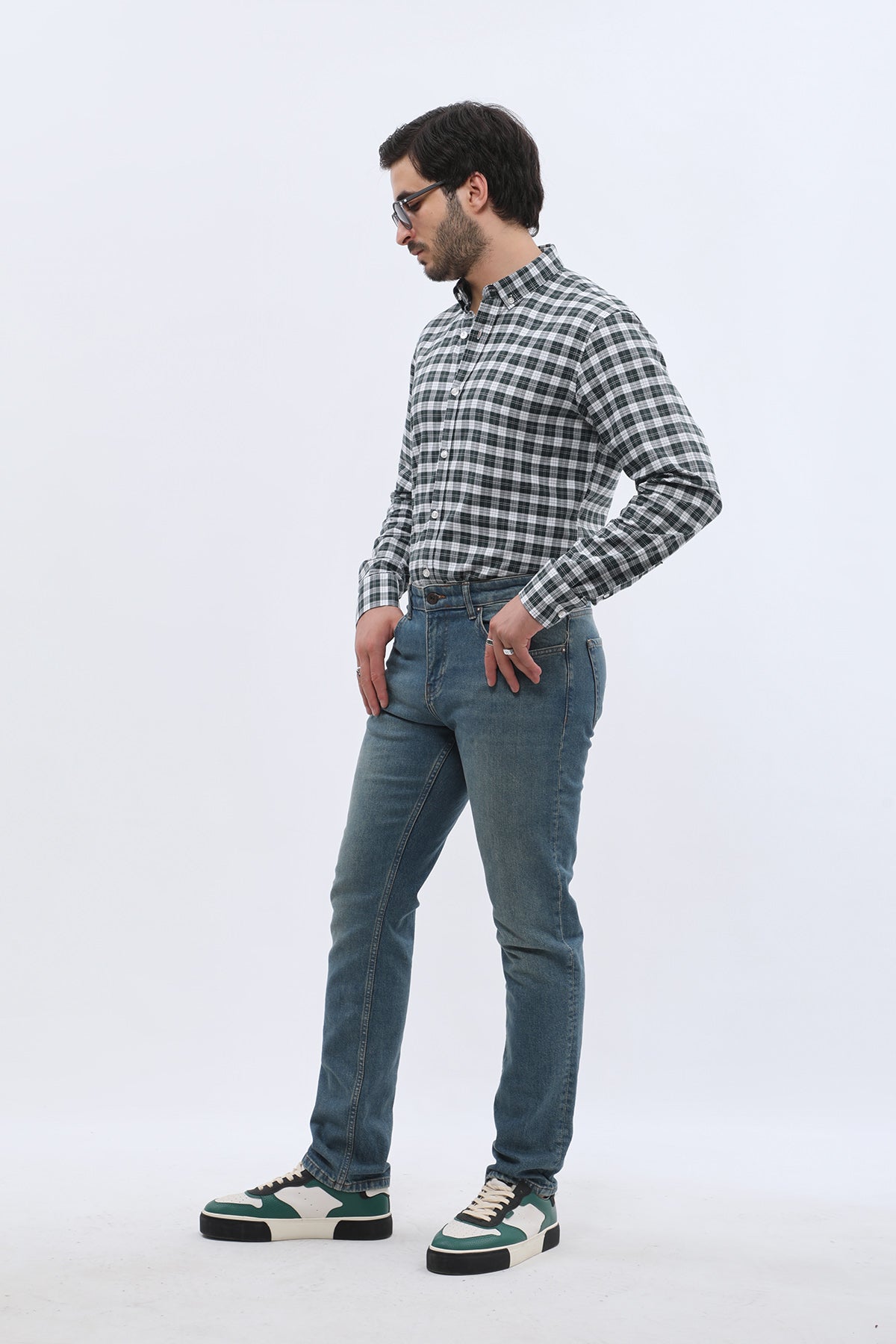 جينز Comfort Fit من JEANSPRO - لون أزرق عتيق