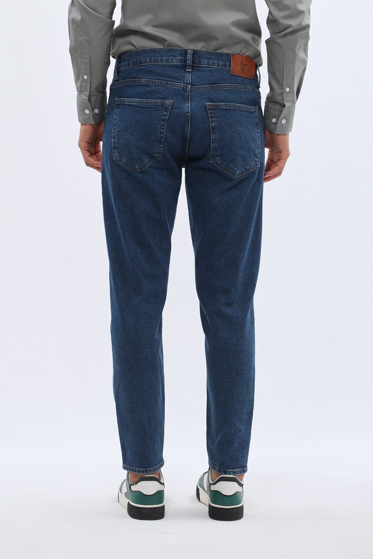 جينز Boyfriend Slim Fit من JEANSPRO - لون أزرق عتيق