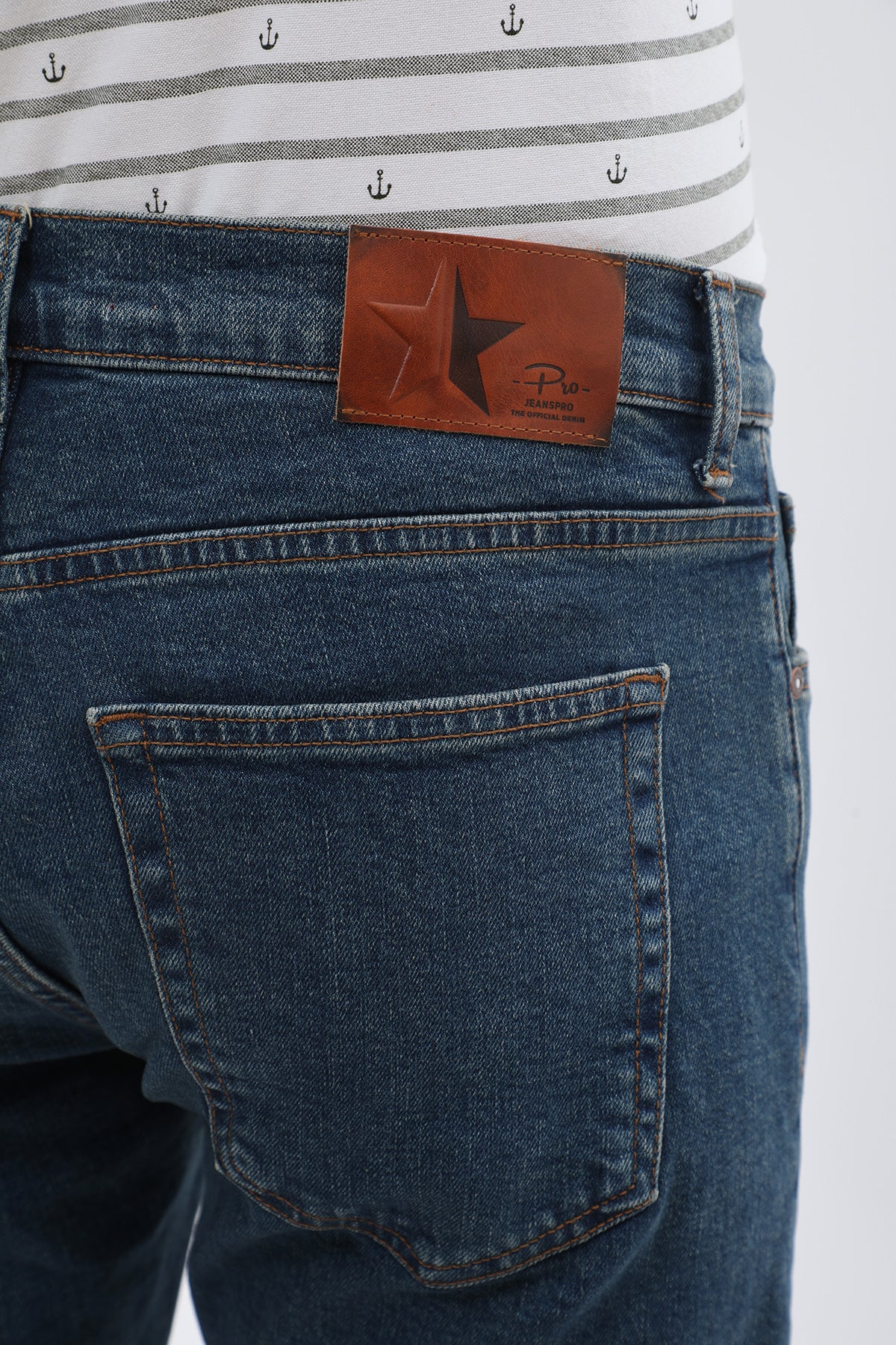 جينز Boyfriend Slim Fit من JEANSPRO - لون كحلي عتيق