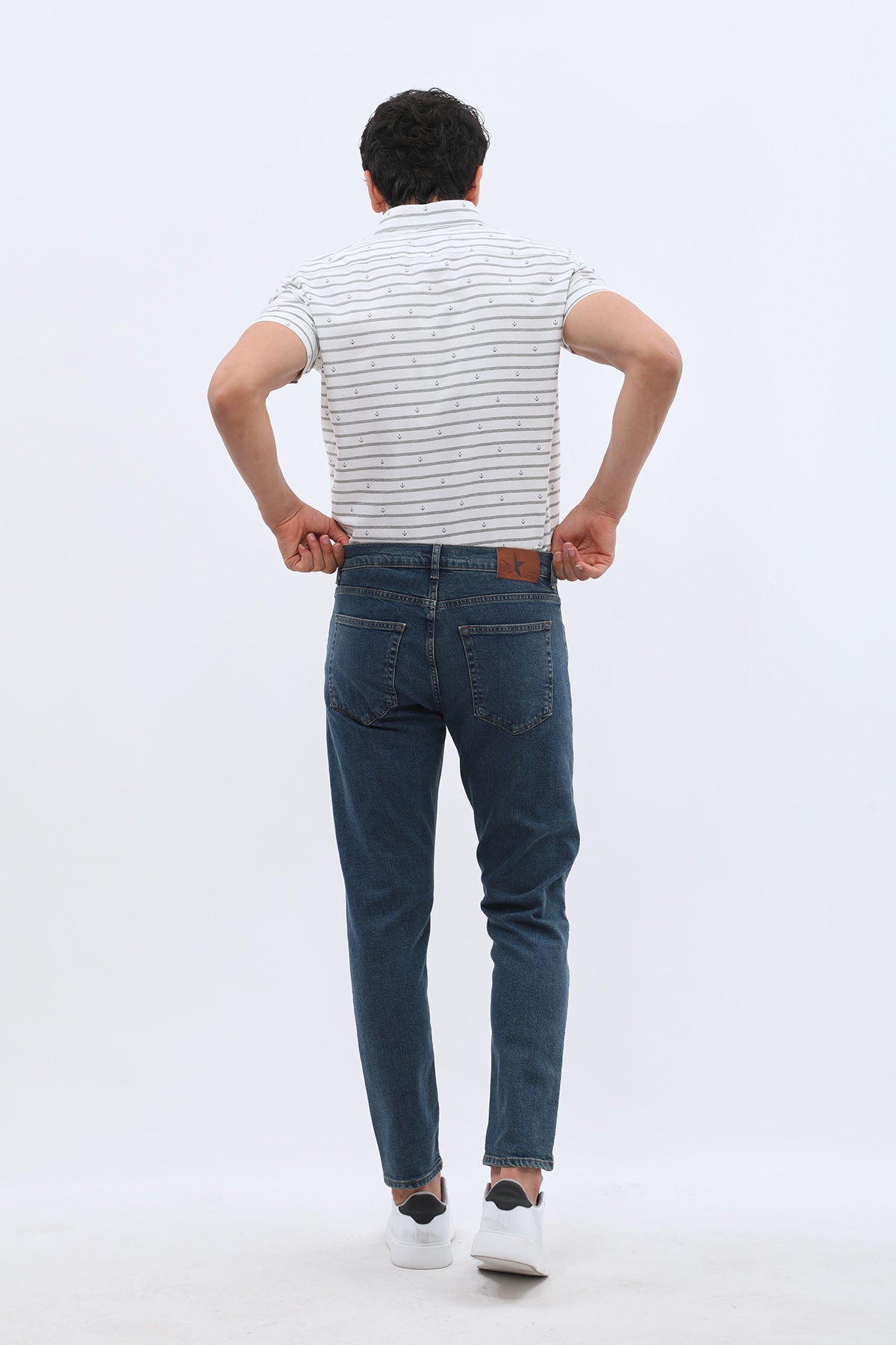 جينز Boyfriend Slim Fit من JEANSPRO - لون كحلي عتيق