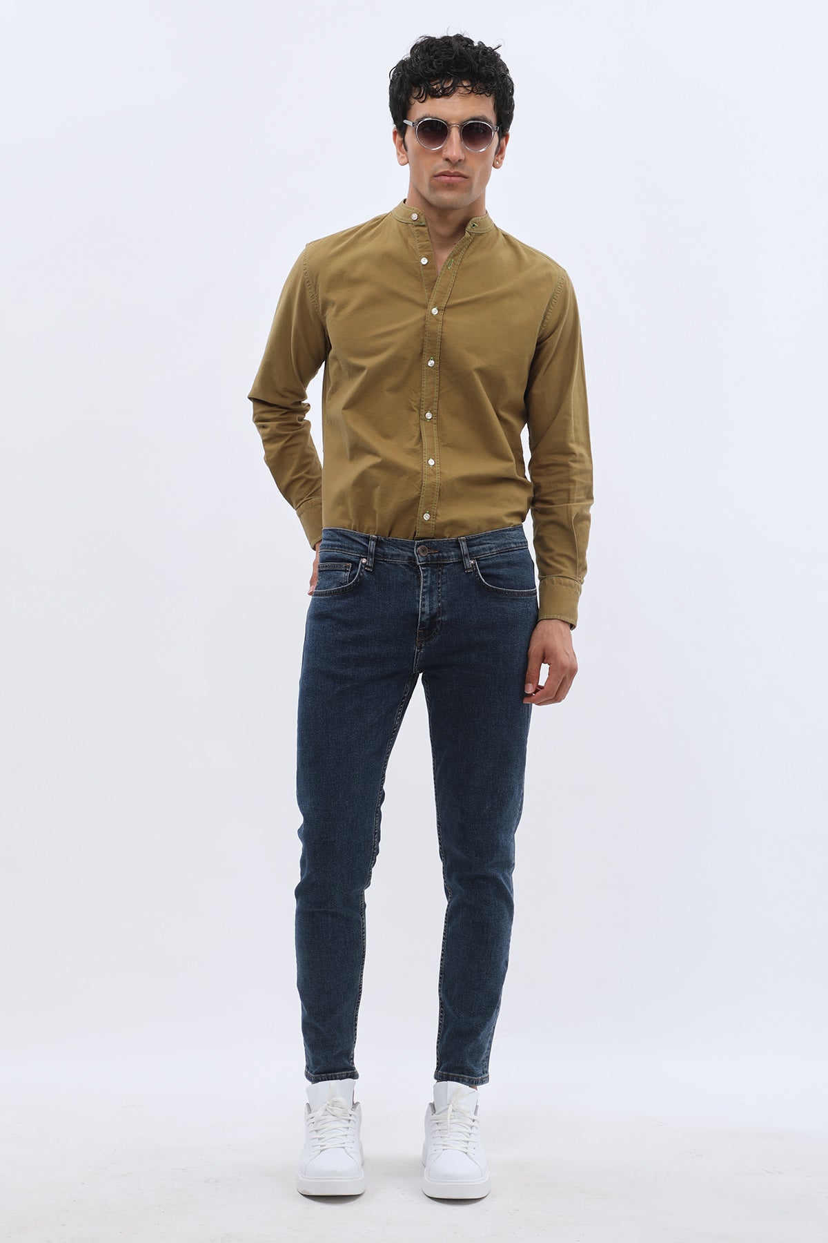 جينز Boyfriend Slim Fit من JEANSPRO - لون كحلي كلاسيكي