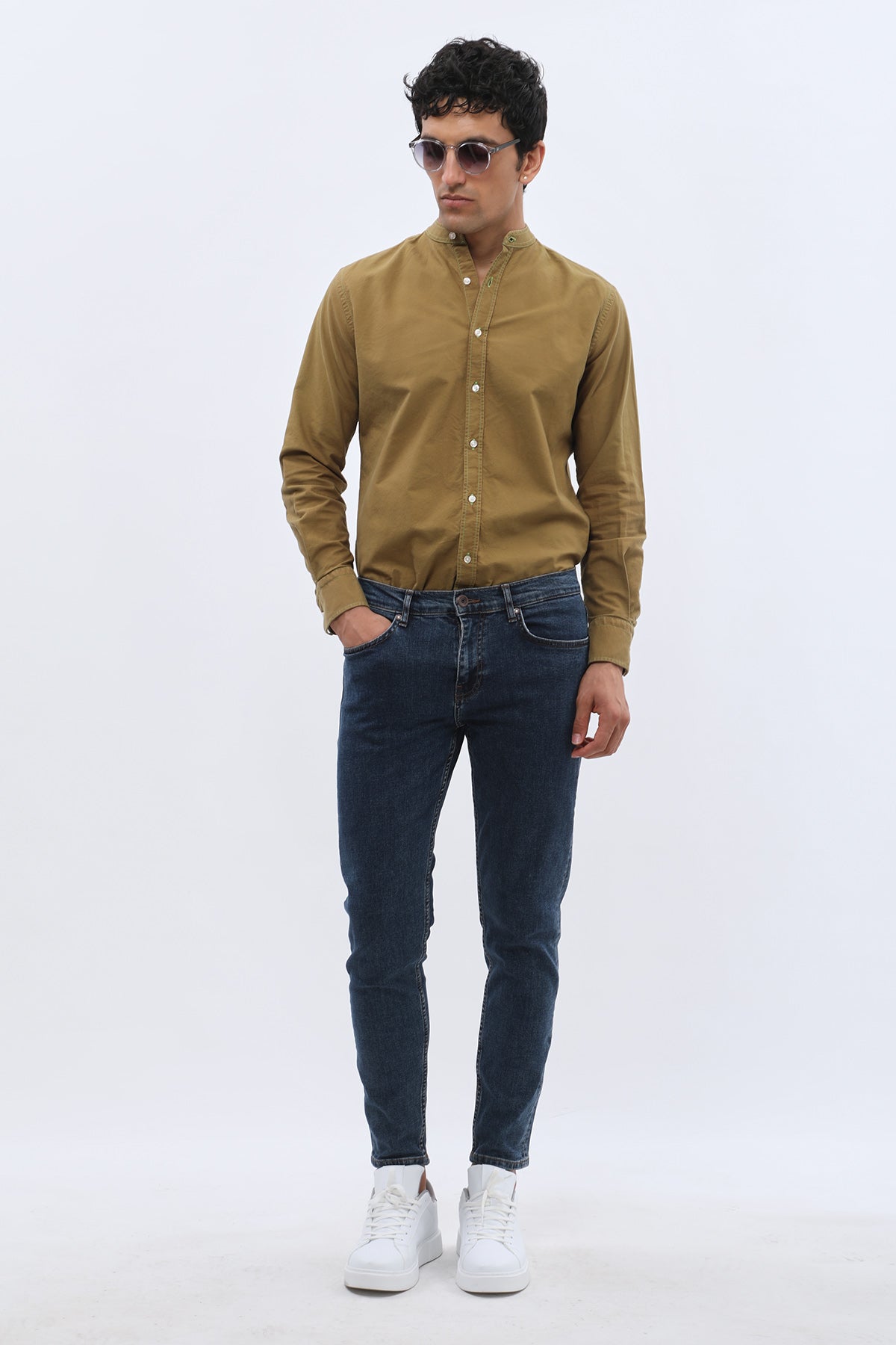 جينز Boyfriend Slim Fit من JEANSPRO - لون كحلي كلاسيكي