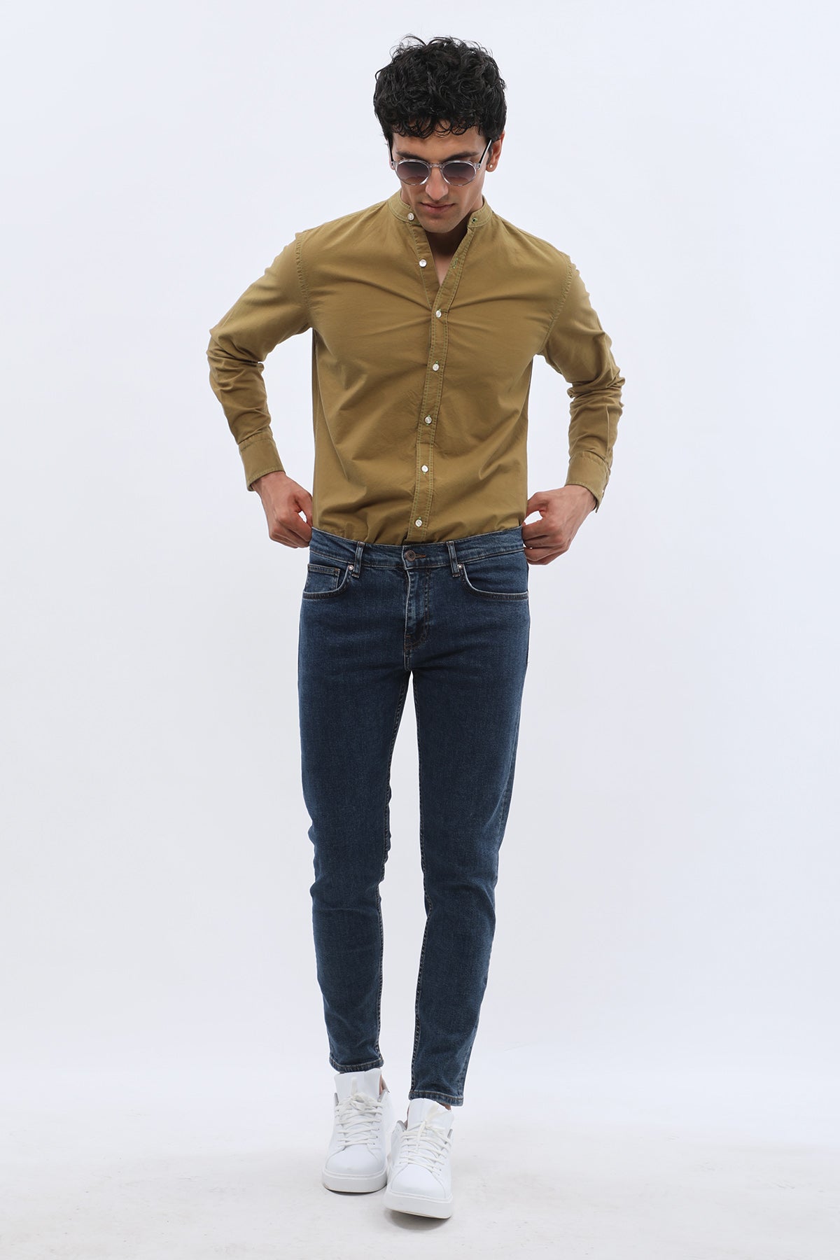 جينز Boyfriend Slim Fit من JEANSPRO - لون كحلي كلاسيكي