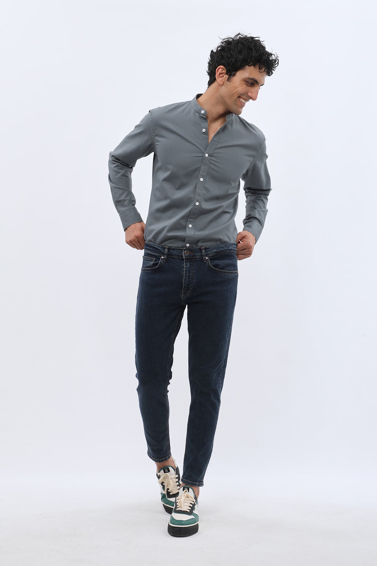 JEANSPRO Boyfriend Slim Fit Jeans - Charcoal Blue
