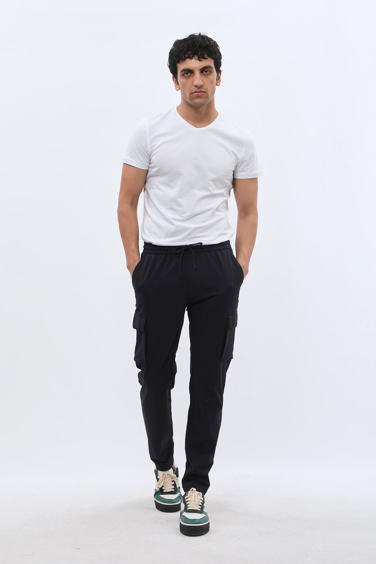 بنطلون كارجو بتصميم مرن من JEANSPRO - لون كحلي