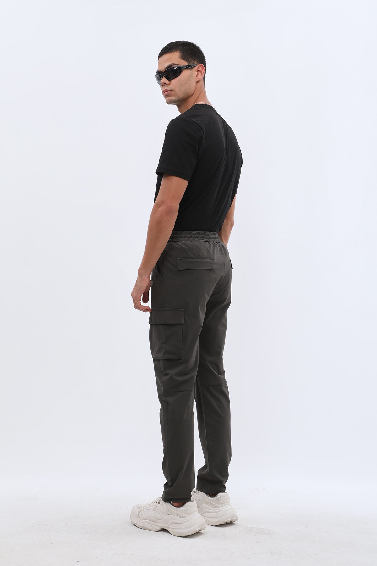 بنطلون كارجو بتصميم مرن من JEANSPRO - لون زيتي