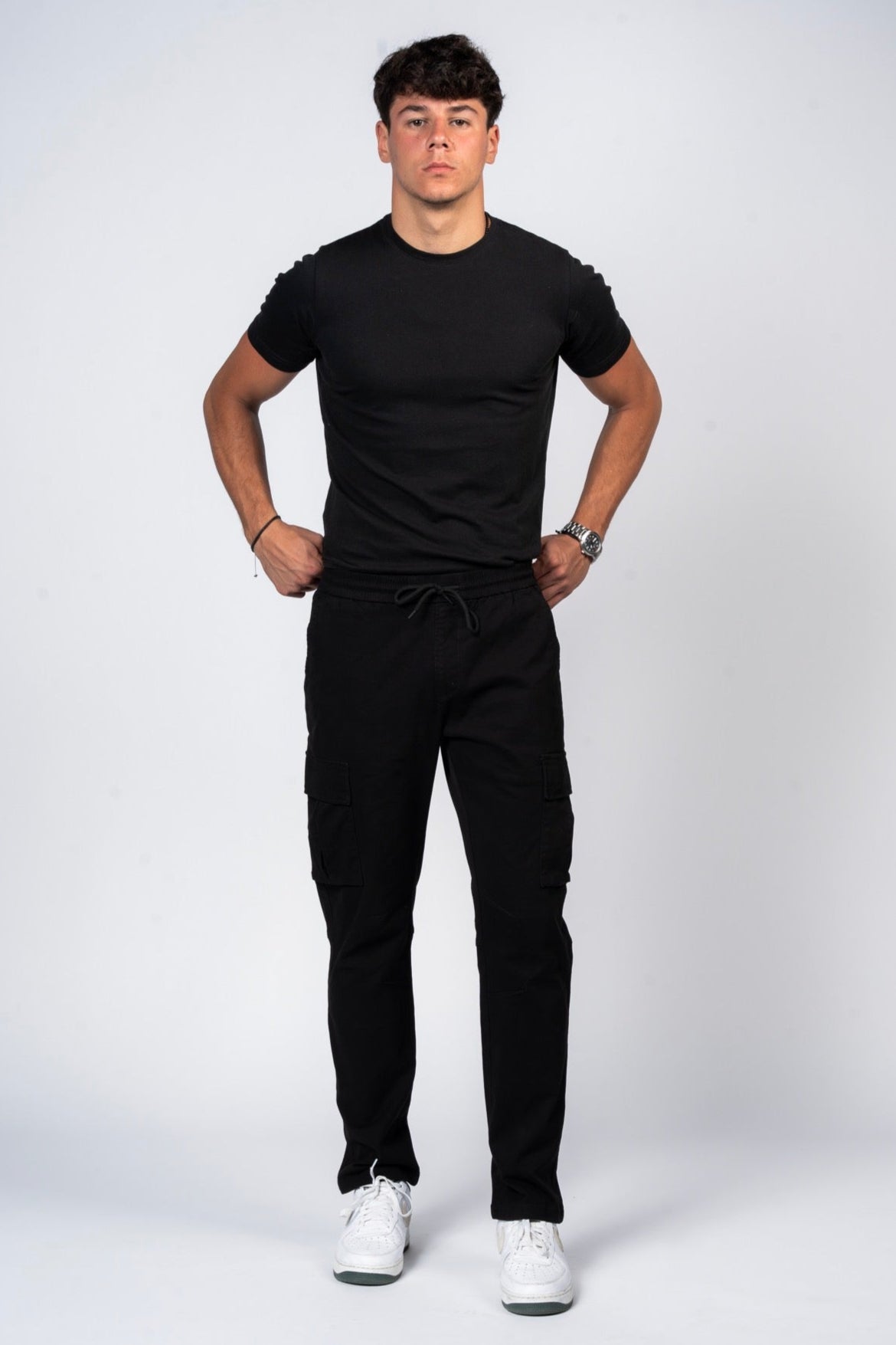 بنطلون كارجو قطن بتصميم كلاسيكي من JEANSPRO – لون أسود