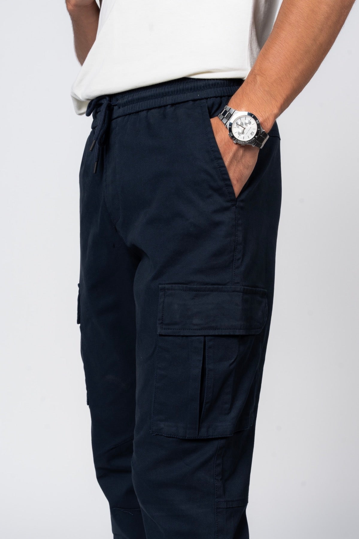 بنطلون كارجو قطن بتصميم كلاسيكي من JEANSPRO – لون كحلي