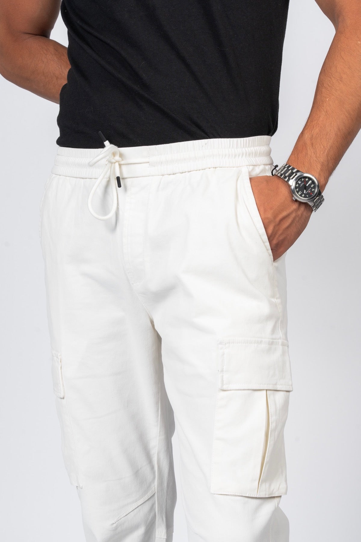 JEANSPRO Classic Cotton Cargo Pants - Off-White