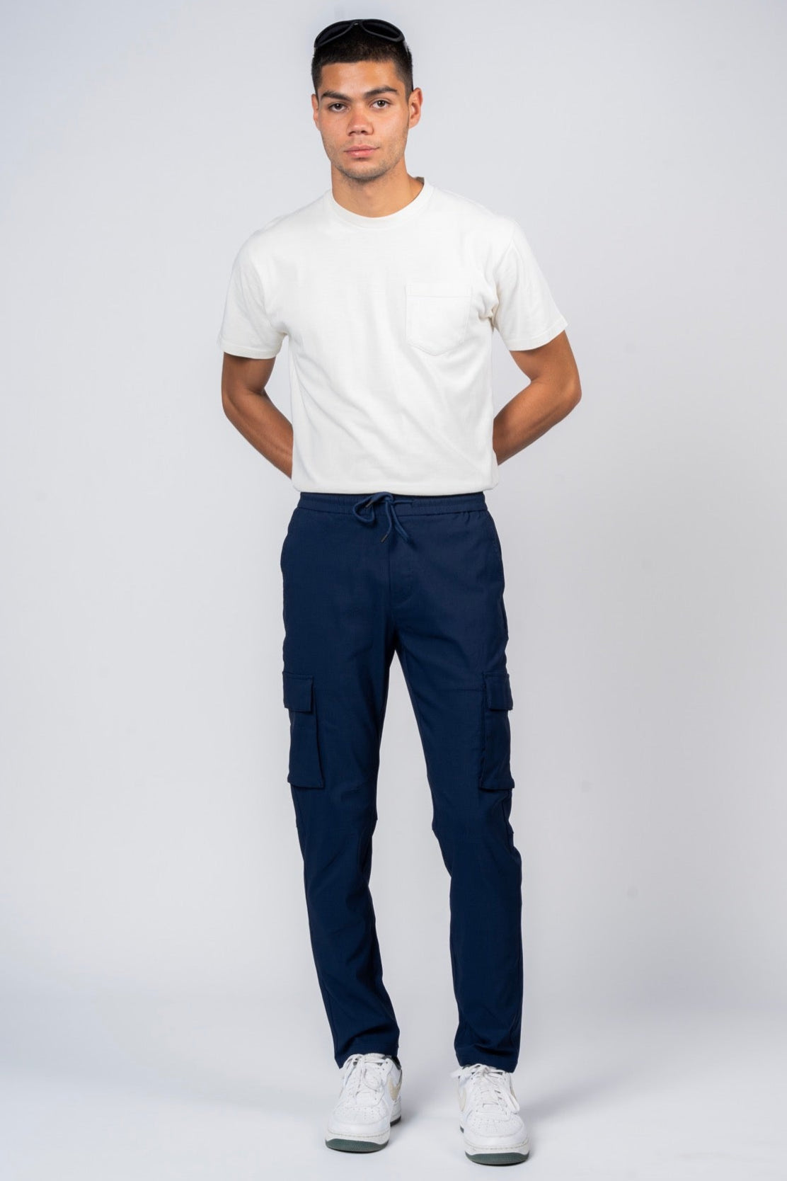بنطلون كارجو بتصميم مرن من JEANSPRO - لون كحلي