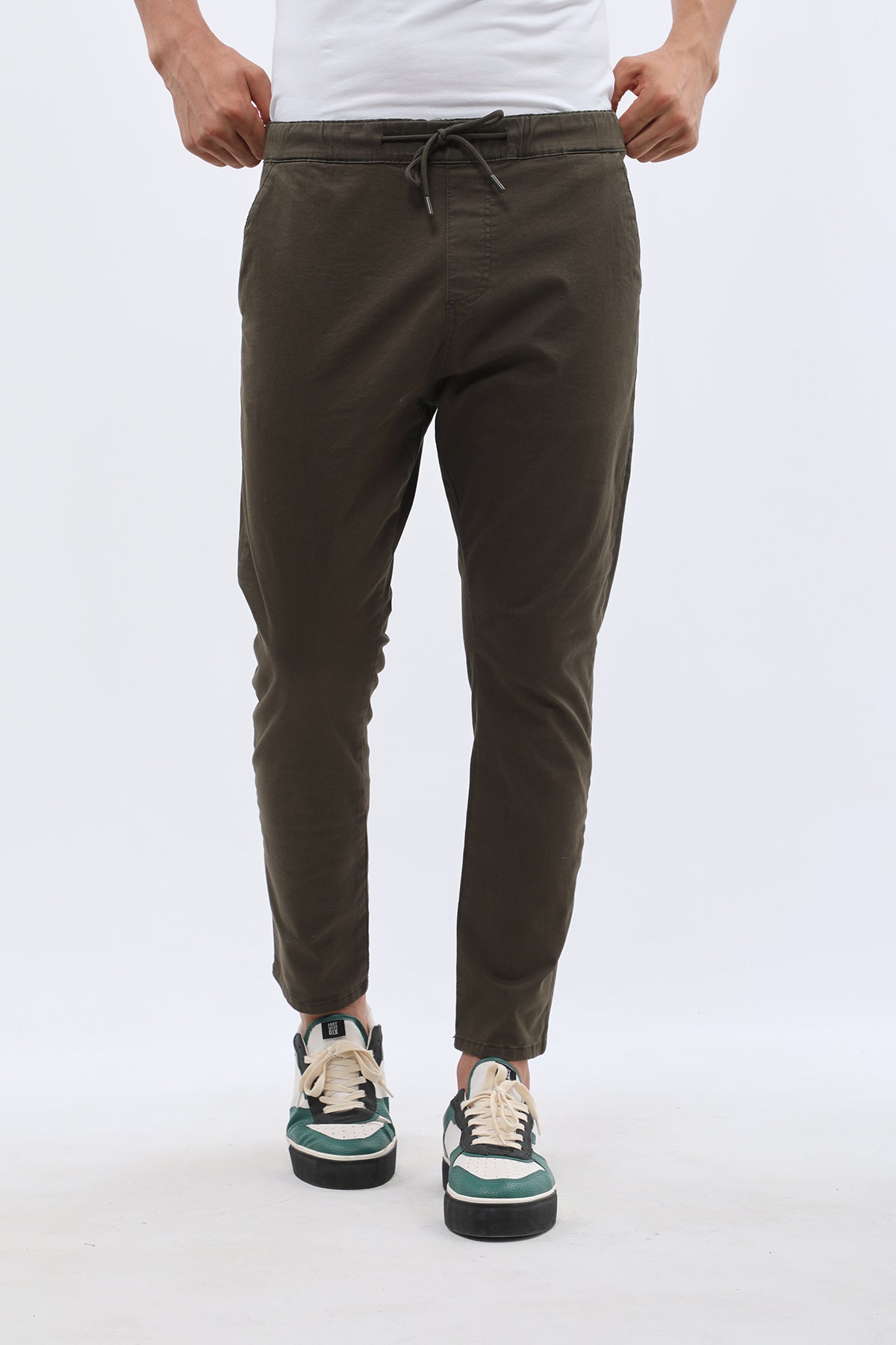 بنطلون جوجر قطني من JEANSPRO - لون كاكي