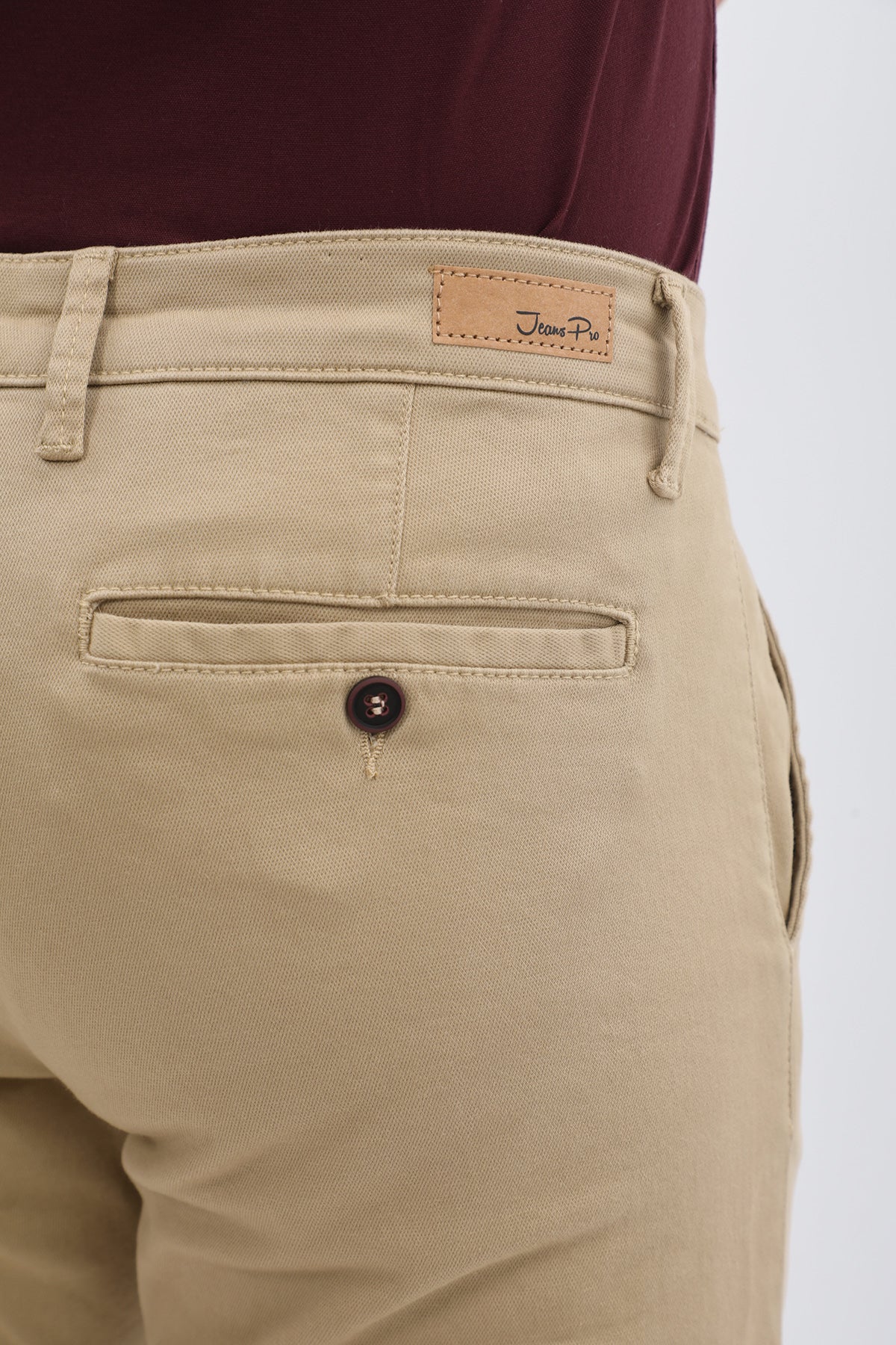 بنطلون كتان Slim Fit من JEANSPRO - لون خردلي