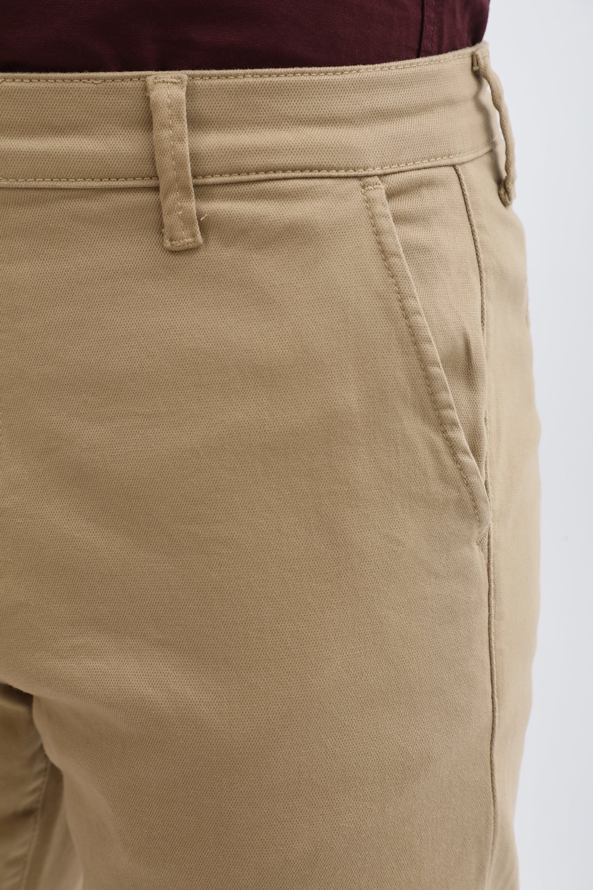 بنطلون كتان Slim Fit من JEANSPRO - لون خردلي