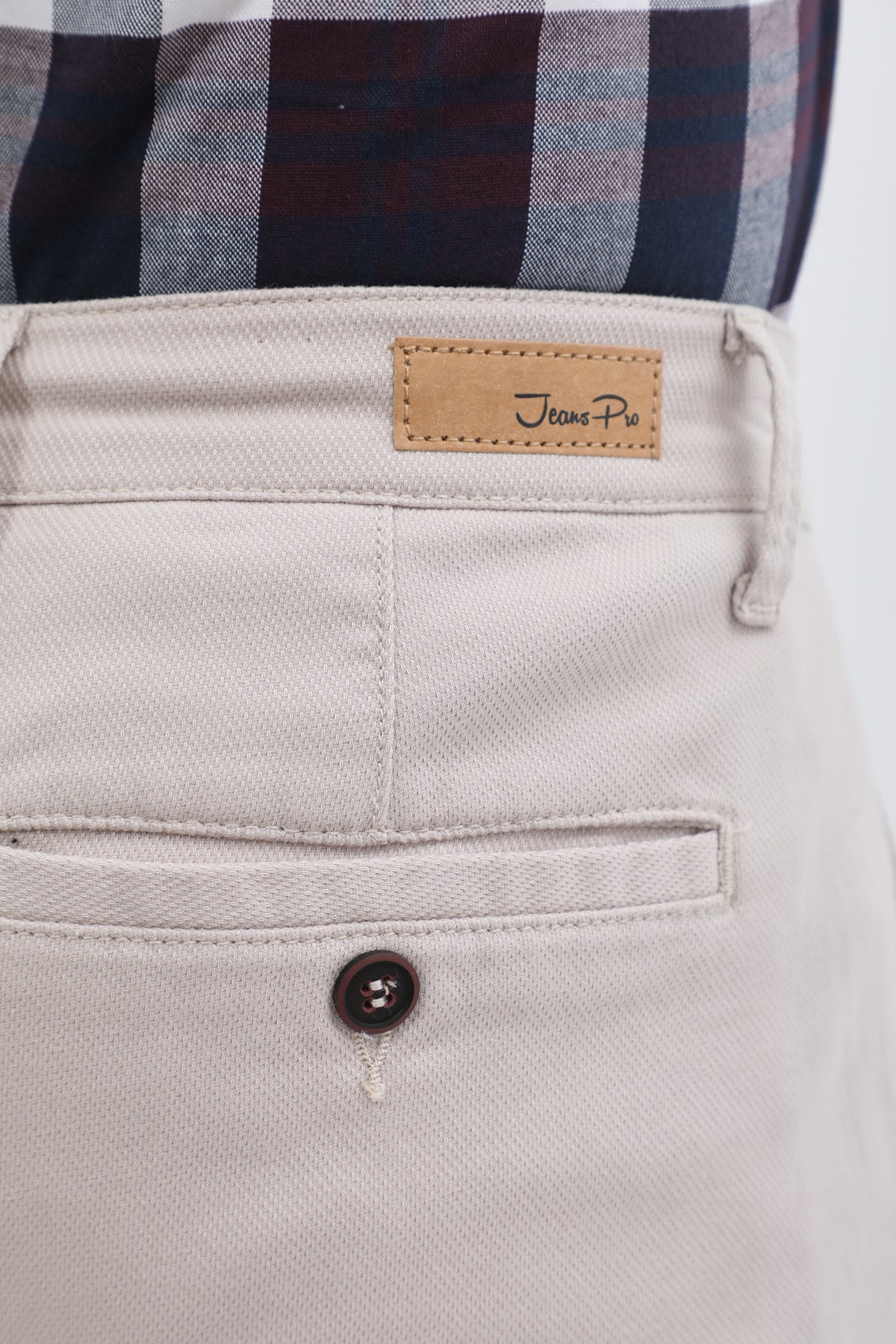 بنطلون كتان Slim Fit من JEANSPRO - لون حجري