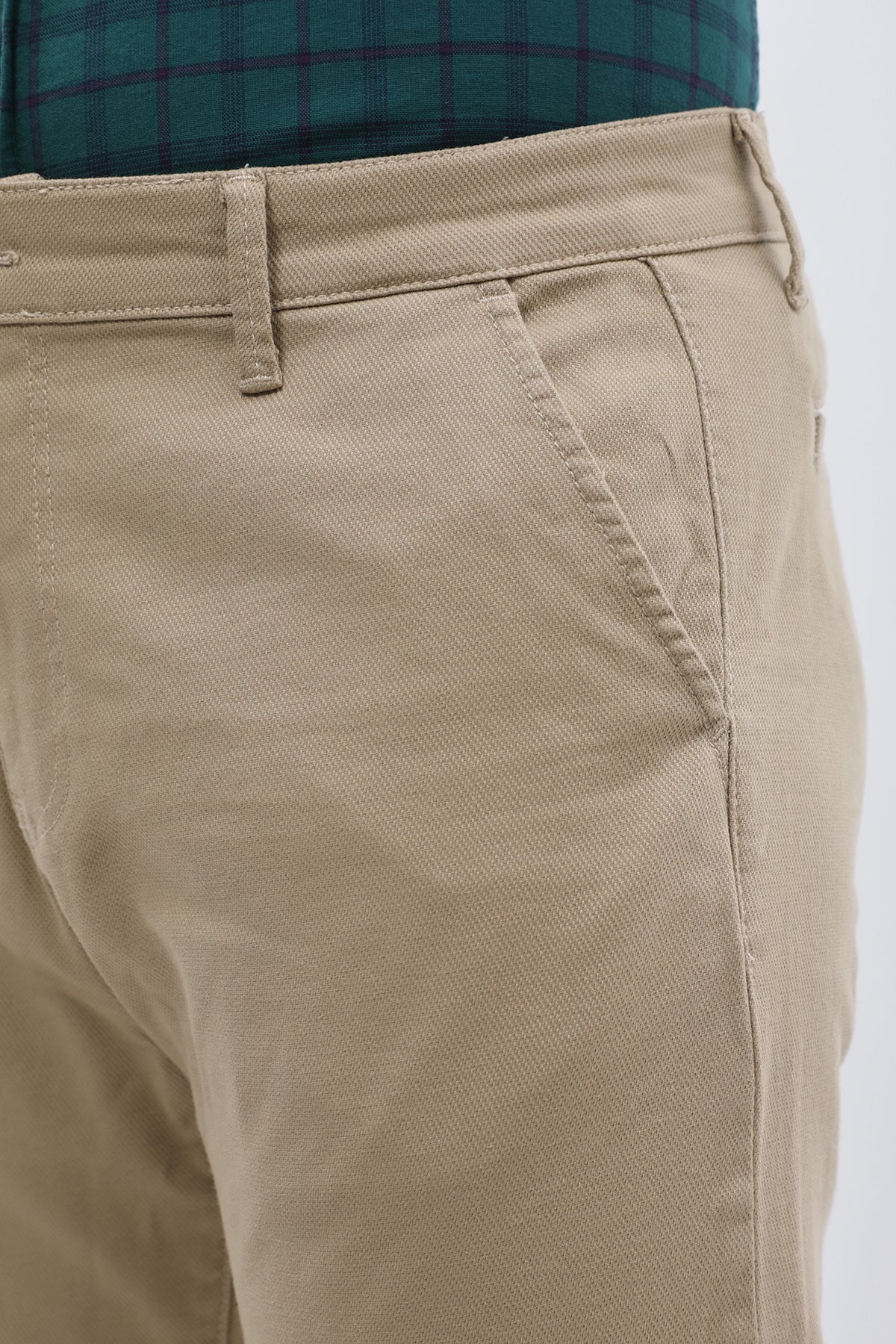 بنطلون كتان Slim Fit من JEANSPRO - لون خردلي