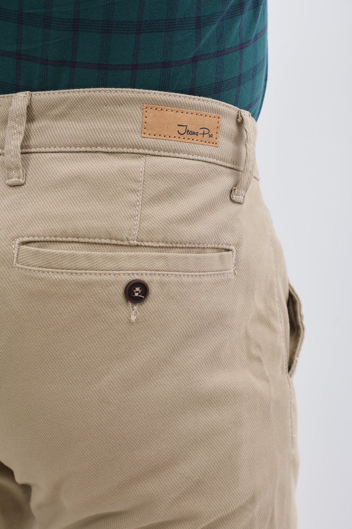 بنطلون كتان Slim Fit من JEANSPRO - لون خردلي