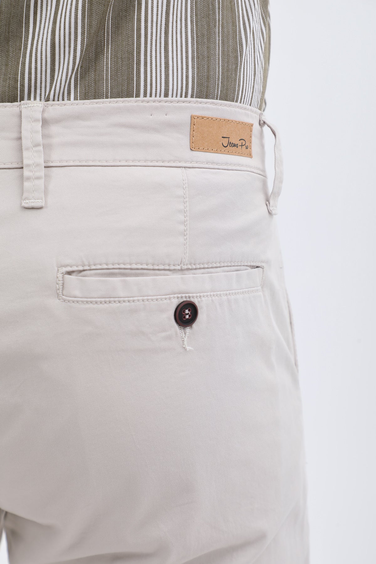 بنطلون كتان Slim Fit من JEANSPRO - لون حجري