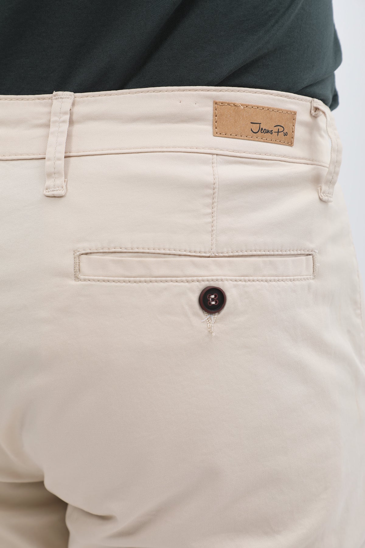 بنطلون كتان Slim Fit من JEANSPRO - لون كريمي