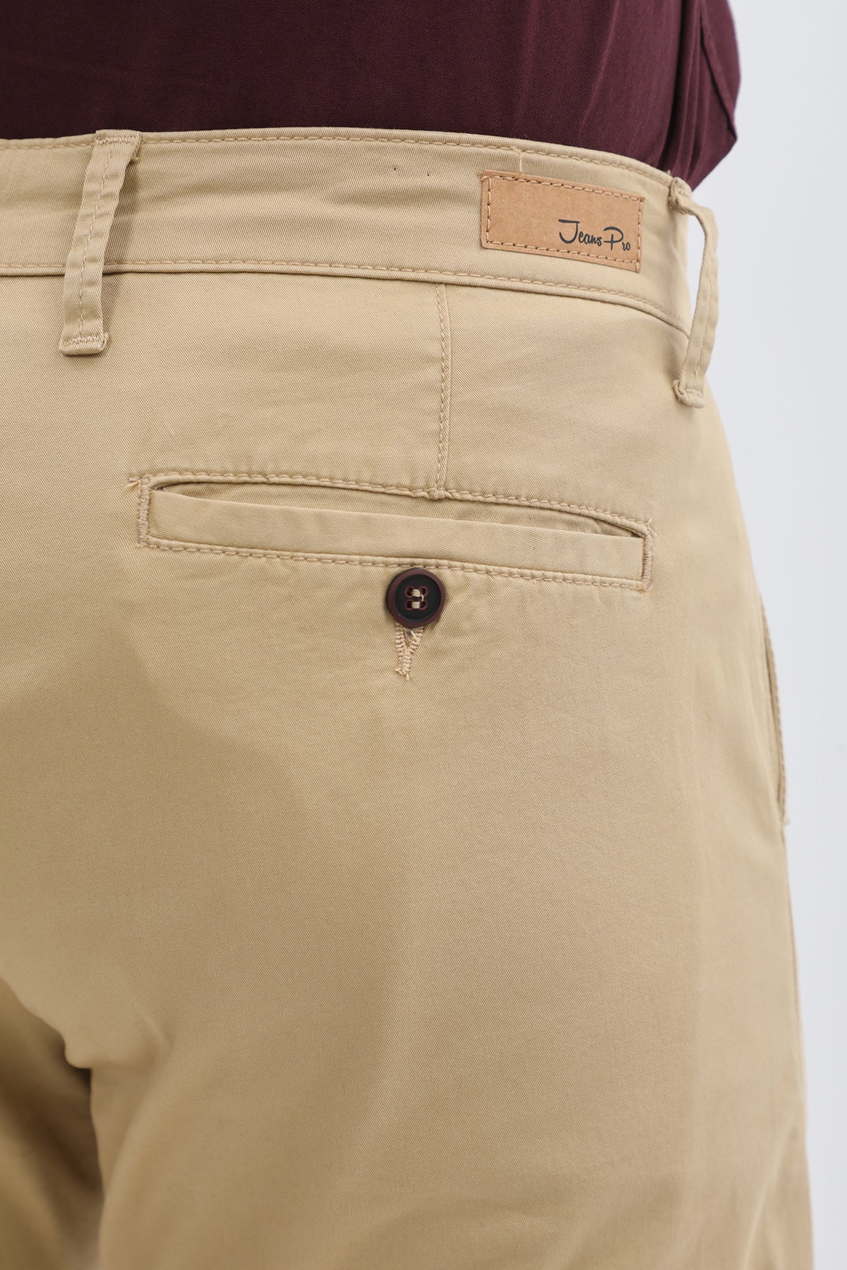 بنطلون كتان Slim Fit من JEANSPRO - لون خردلي