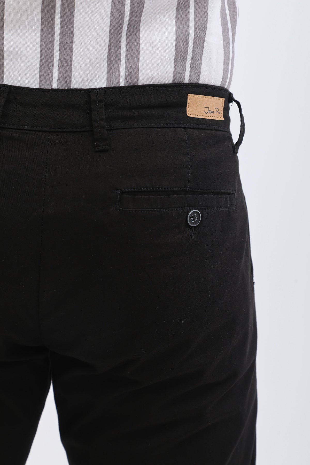 بنطلون كتان Slim Fit من JEANSPRO - لون أسود
