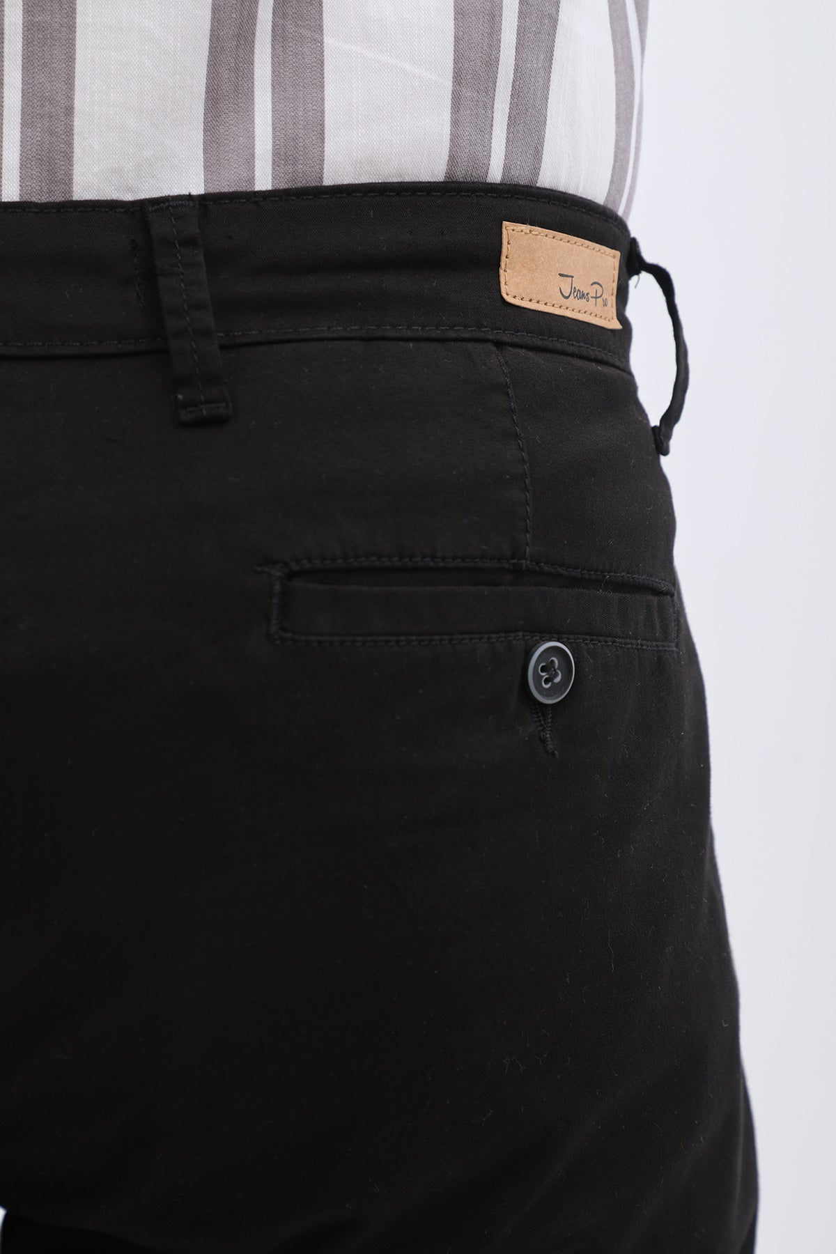 بنطلون كتان Slim Fit من JEANSPRO - لون أسود
