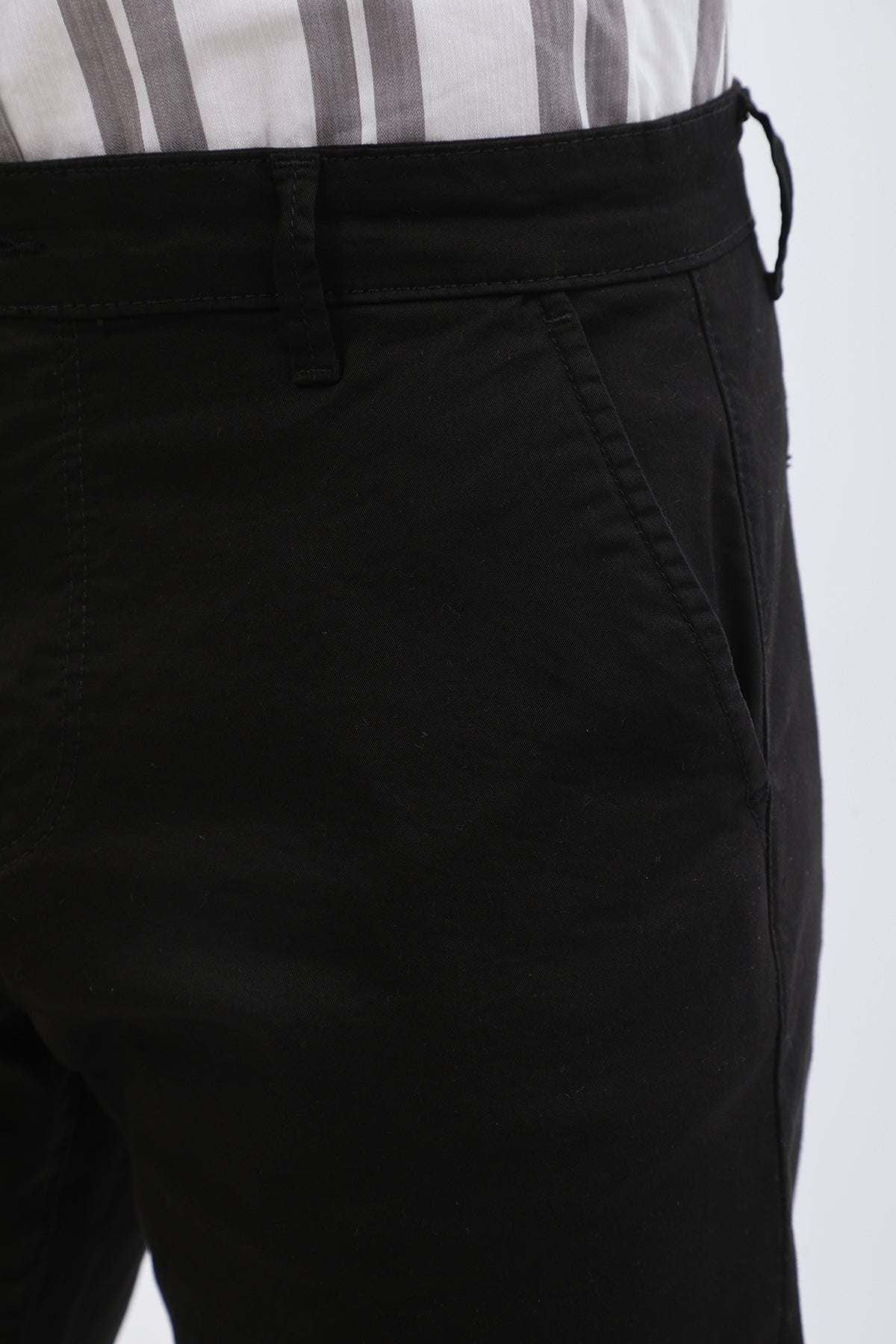 بنطلون كتان Slim Fit من JEANSPRO - لون أسود