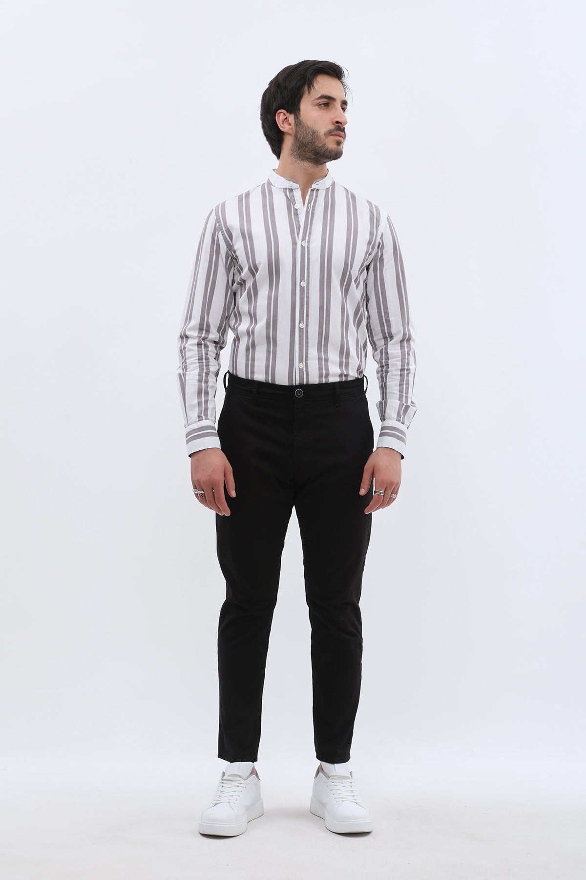 بنطلون كتان Slim Fit من JEANSPRO - لون أسود