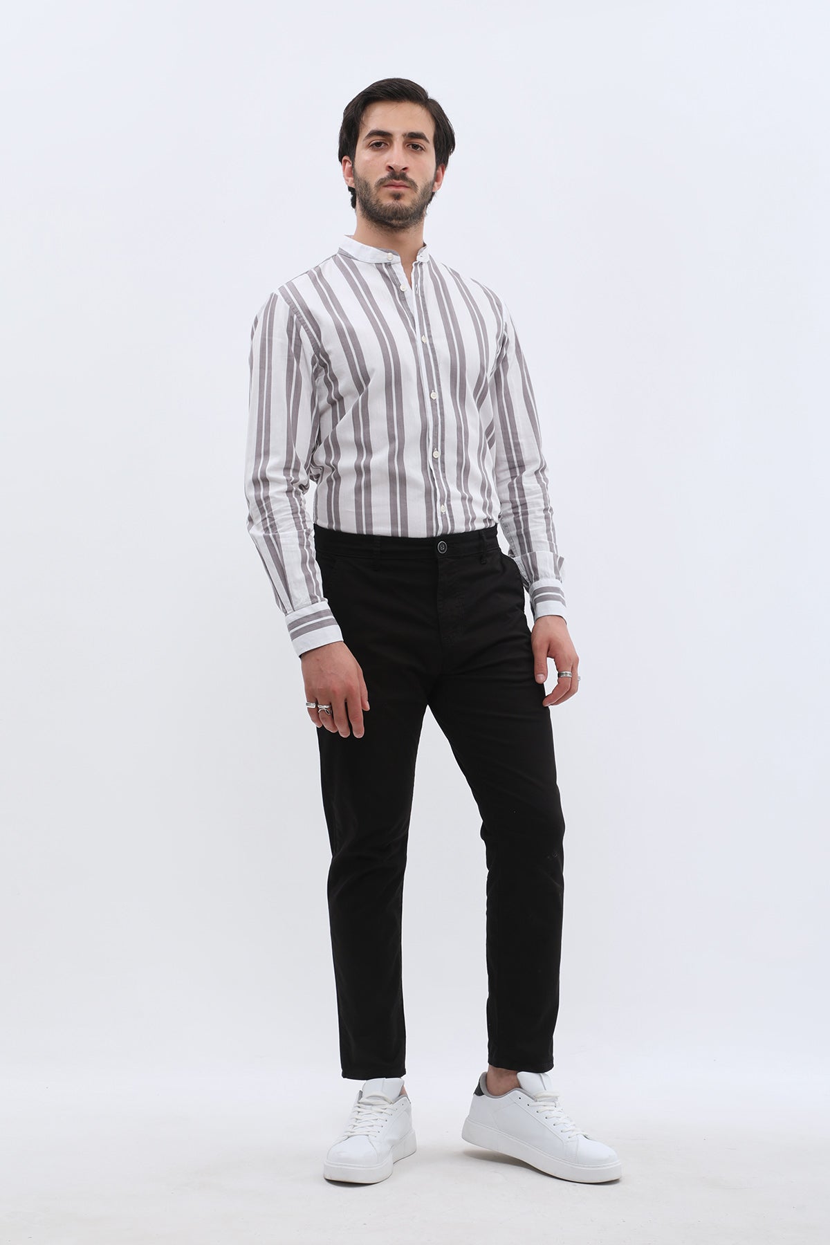 بنطلون كتان Slim Fit من JEANSPRO - لون أسود