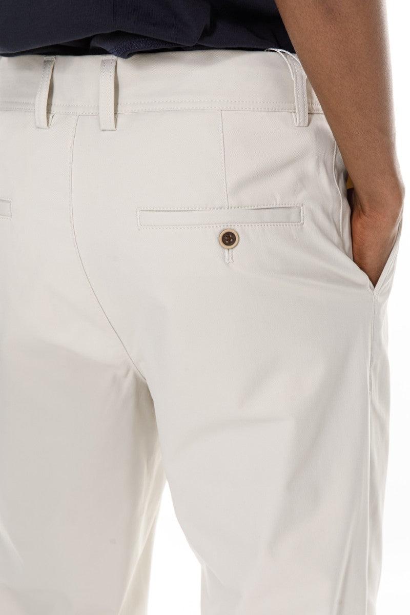 JEANS PRO Off White Loose Fit Chino Pants