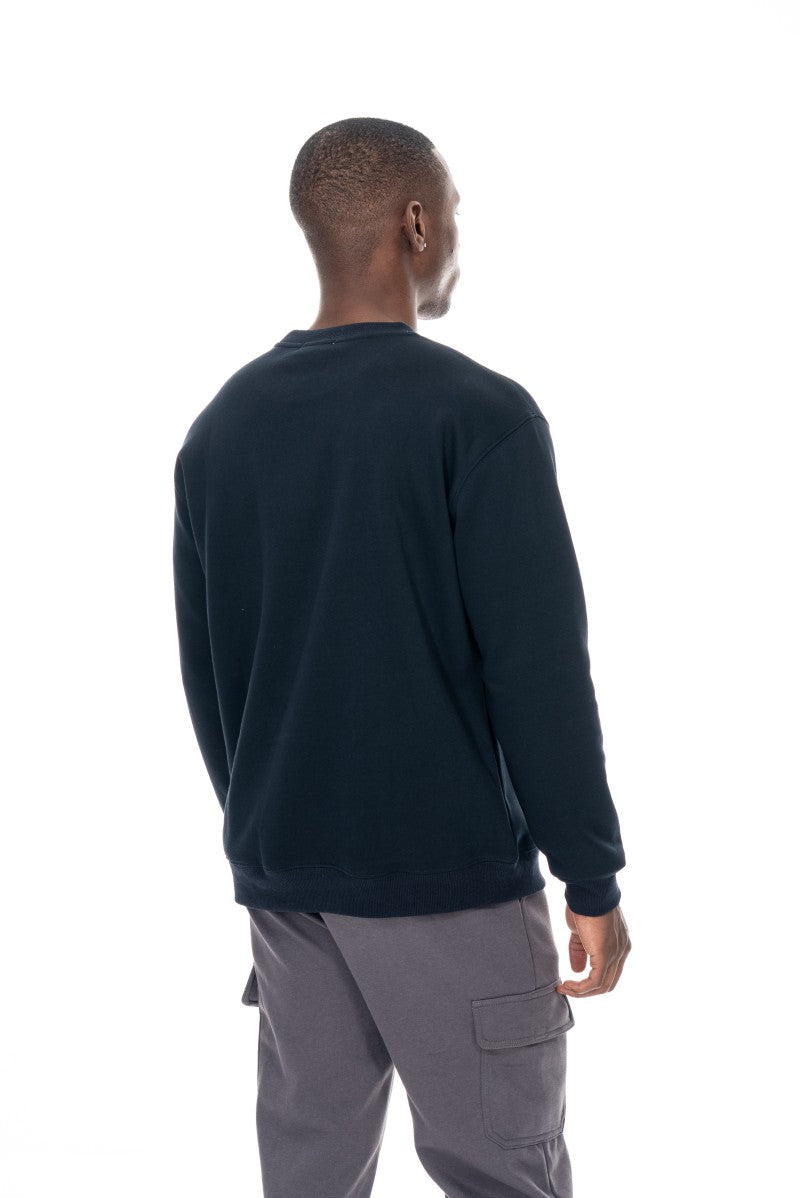 سويت شيرت قطني أساسي - كحلي