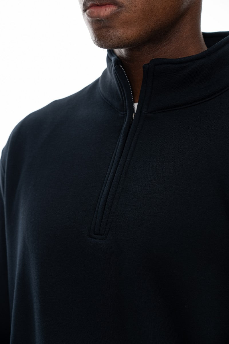 سويت شيرت قطني بنصف سحاب - كحلي