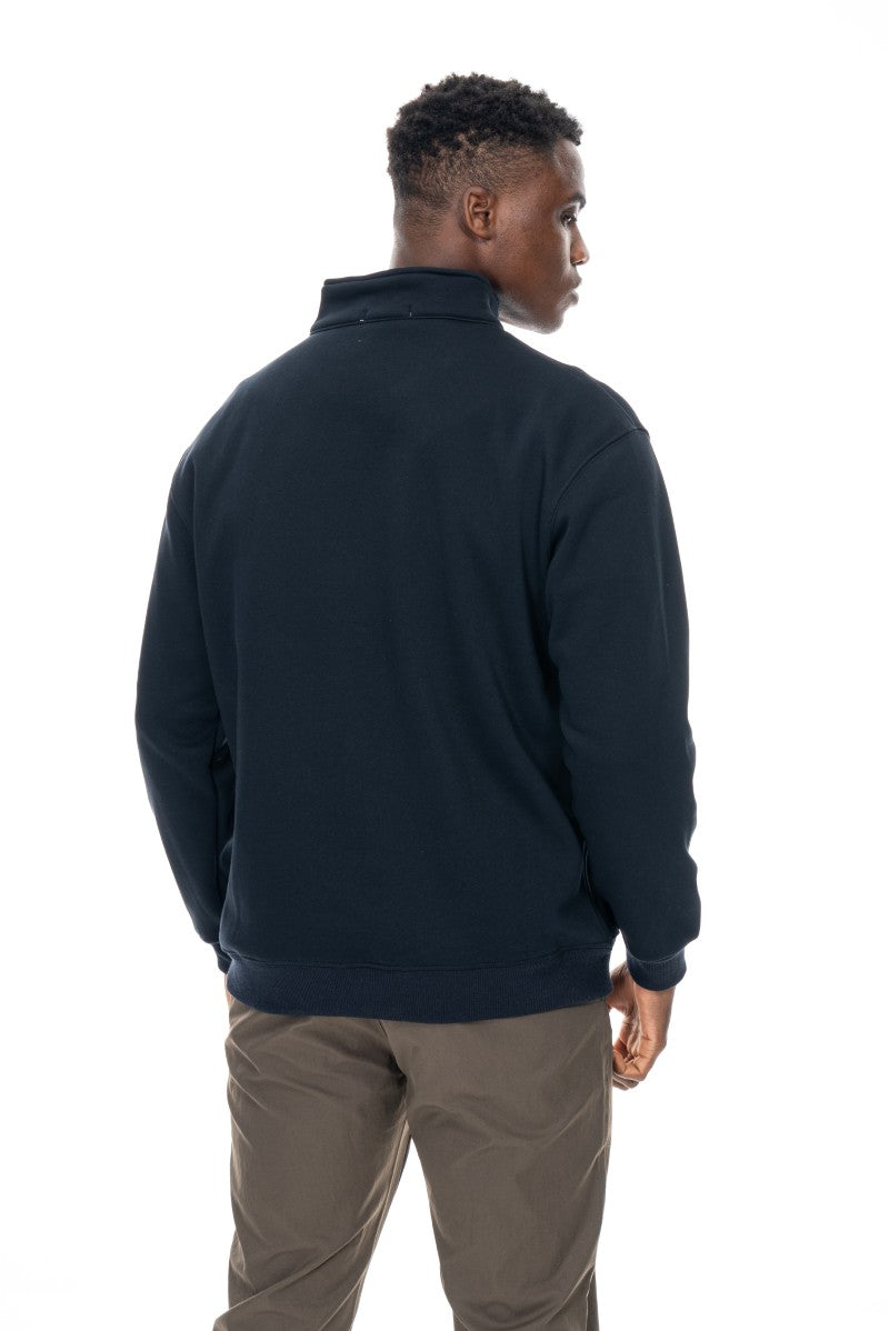 سويت شيرت قطني بنصف سحاب - كحلي