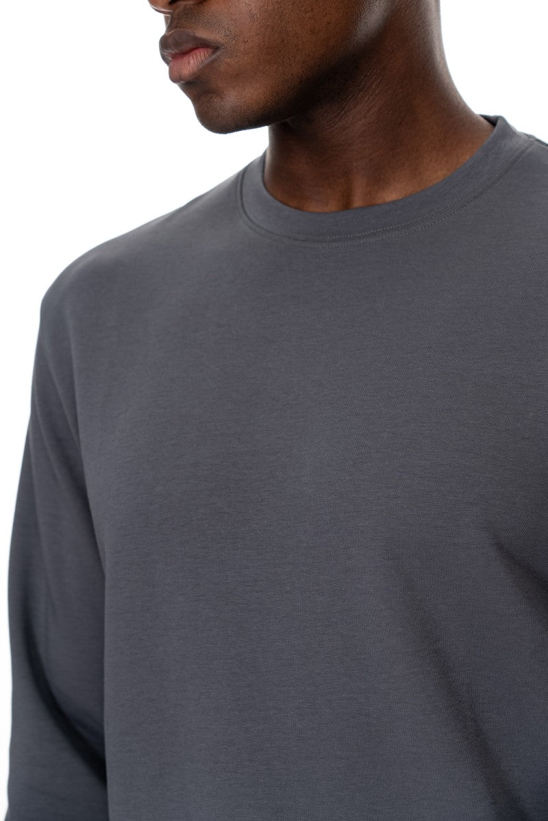 سويت شيرت قطني أساسي - رمادي
