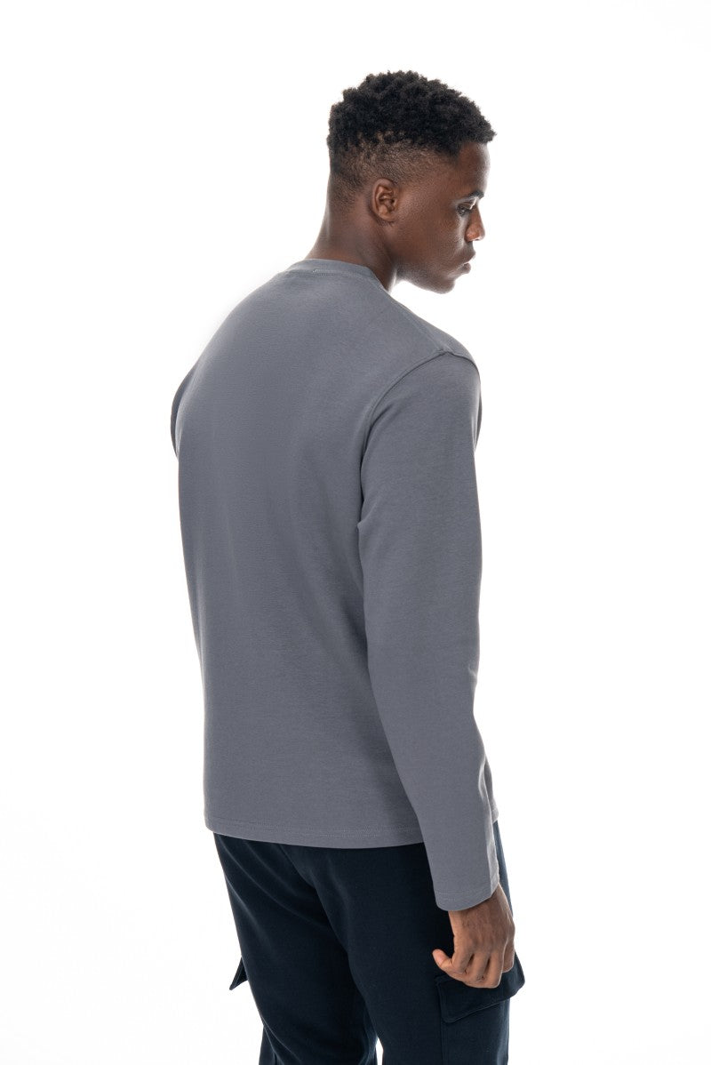 سويت شيرت قطني أساسي - رمادي