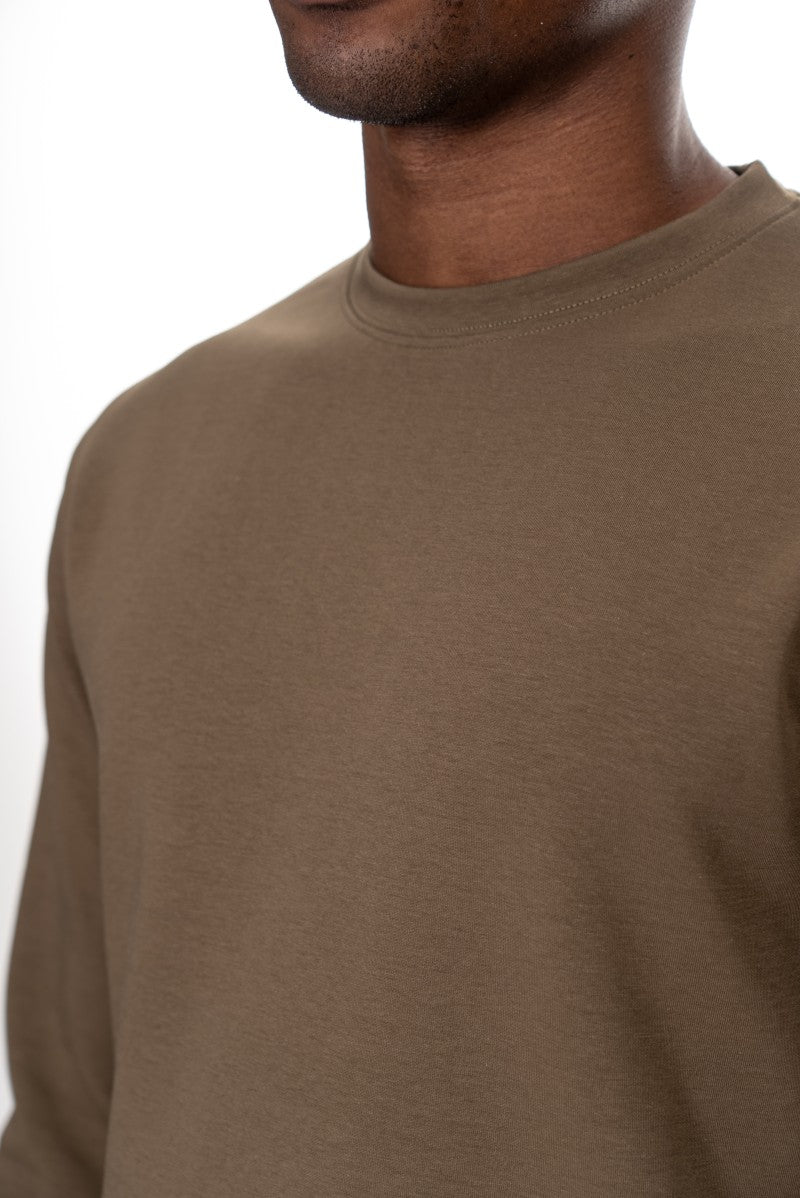 سويت شيرت قطني أساسي - أخضر عسكري