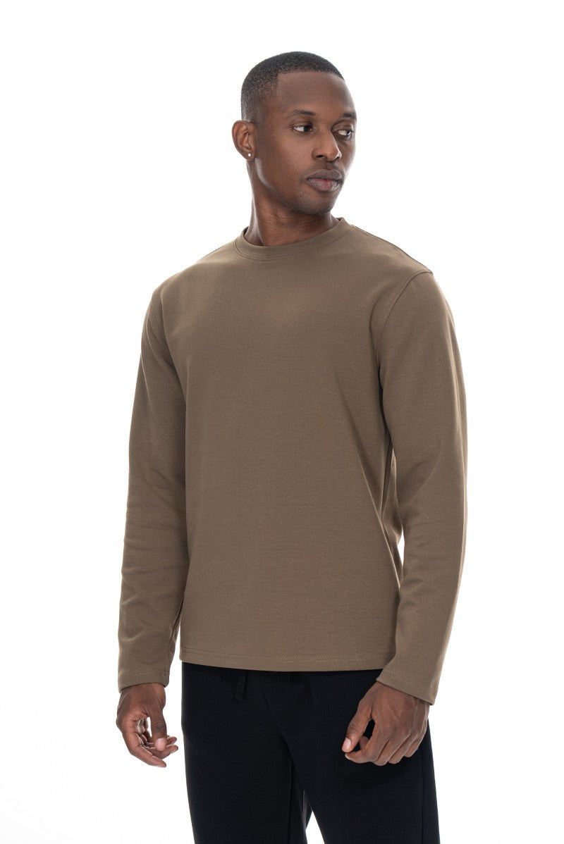 سويت شيرت قطني أساسي - أخضر عسكري