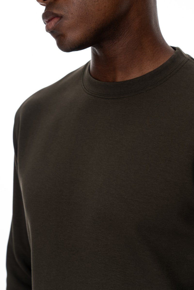 سويت شيرت قطني أساسي - أخضر داكن