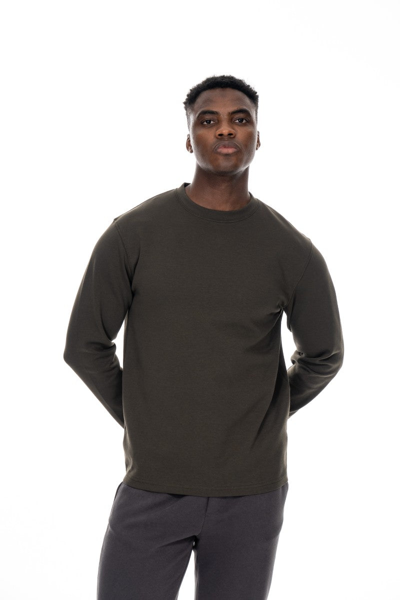 سويت شيرت قطني أساسي - أخضر داكن