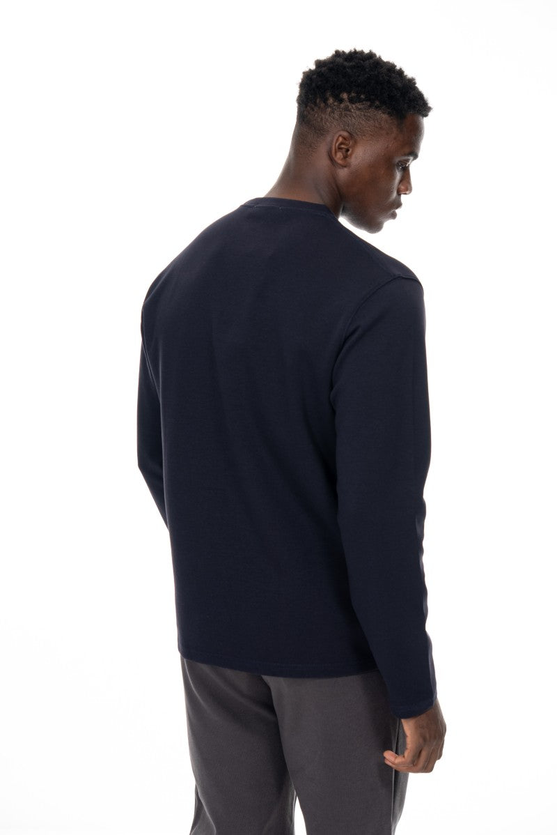 سويت شيرت قطني أساسي - كحلي